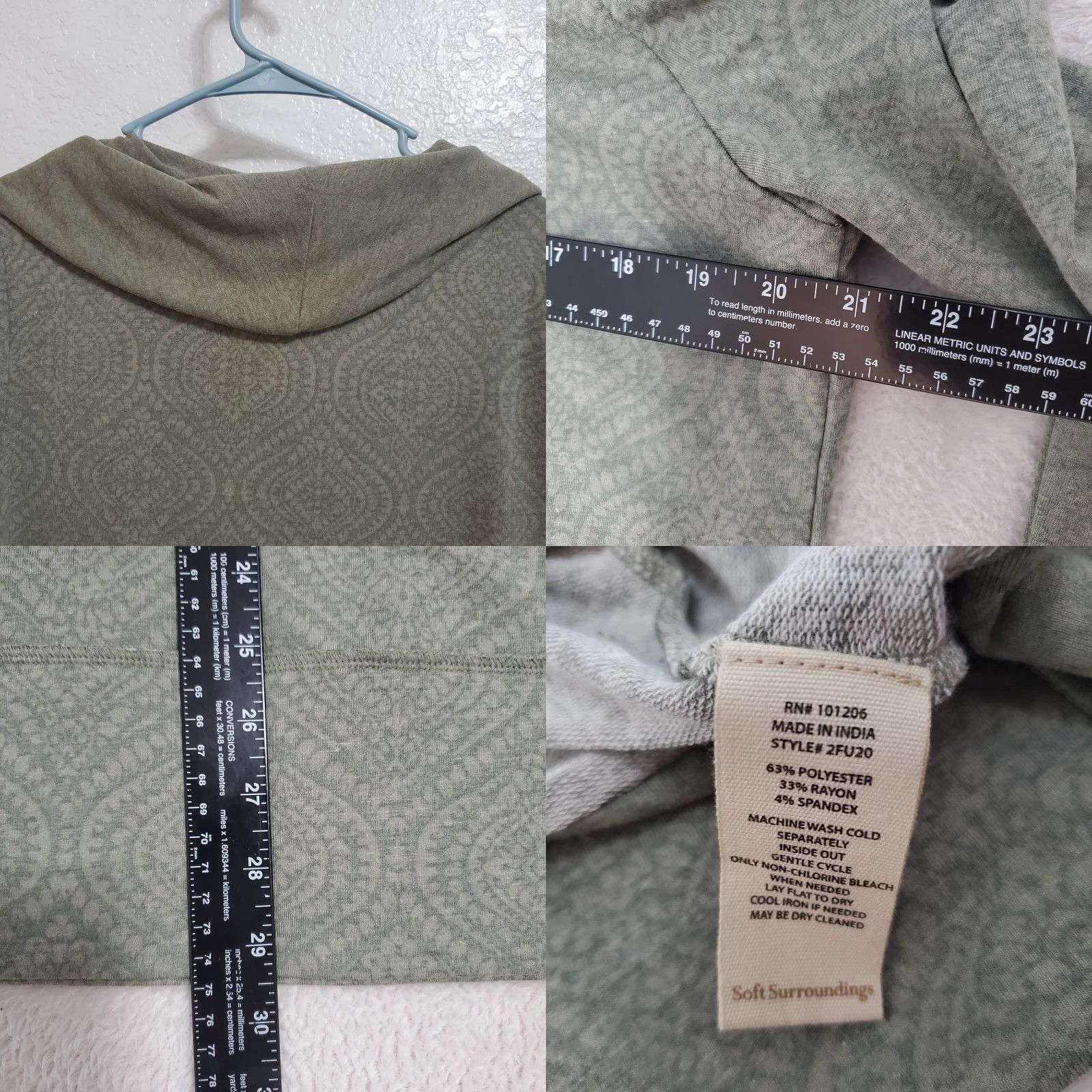 Soft Surroundings Soft Surroundings Tunic Shirt Women L Green Cowl Neck Long Sleeve Pullover Top Bohemian Lagenlook Coastal Oversized Size L / US 10 / IT 46 - 8 Thumbnail