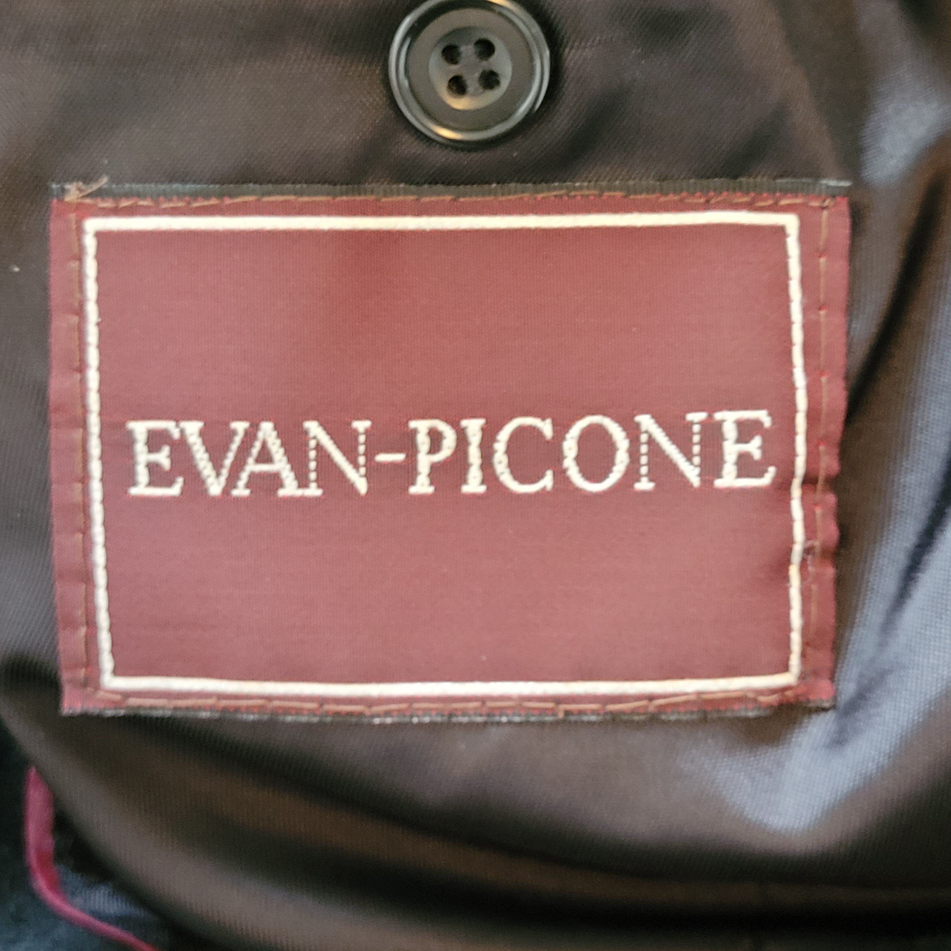 Evan Picone Felt Wool Look Black Blazer Sport Coat Size 50R - 3 Thumbnail