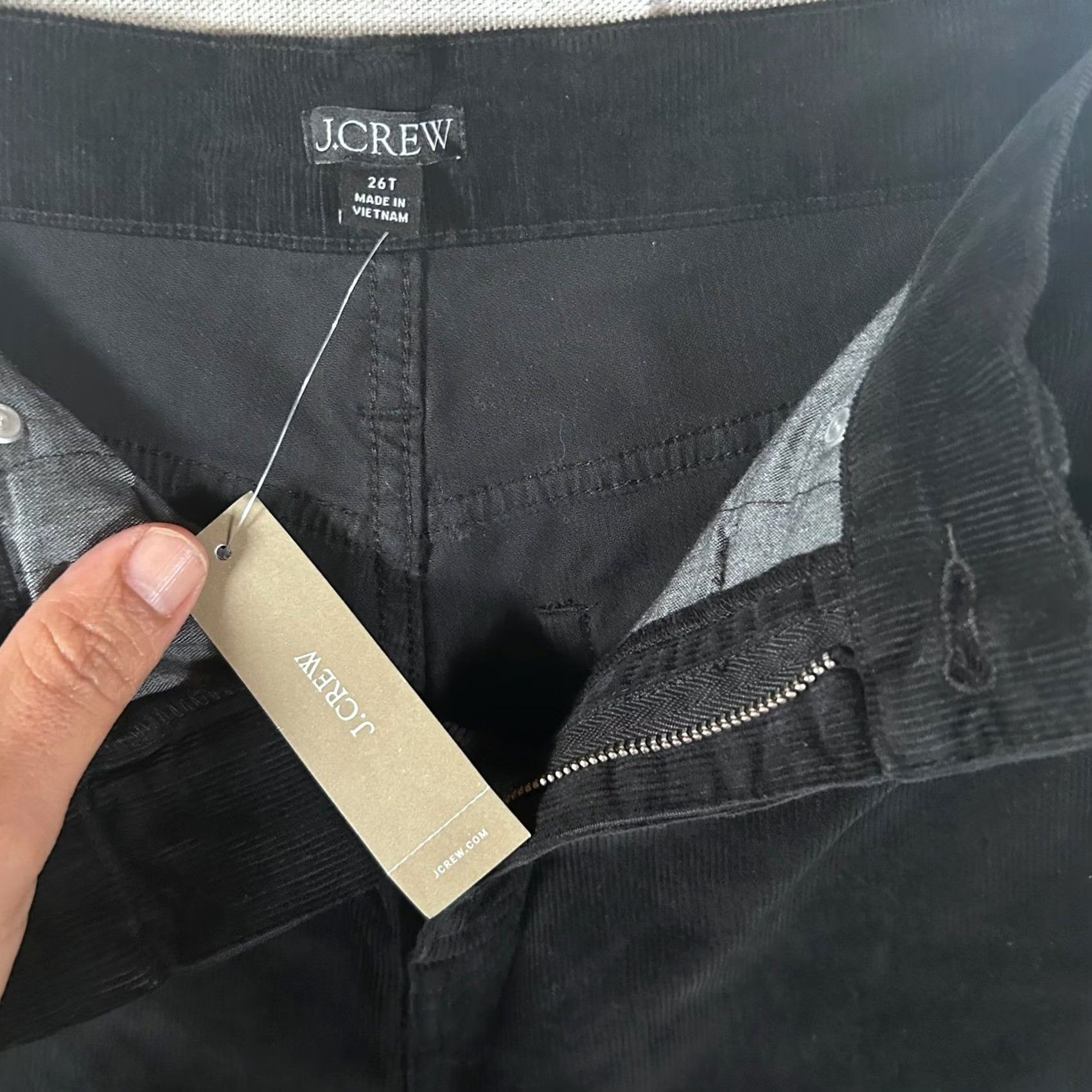 J.Crew J.Crew NWT High Rise Wide Leg Corduroy Pants Black 26 Tall Re-Imagined Stretch Dress Pants Womens Size 26" / US 2 / IT 38 - 3 Thumbnail