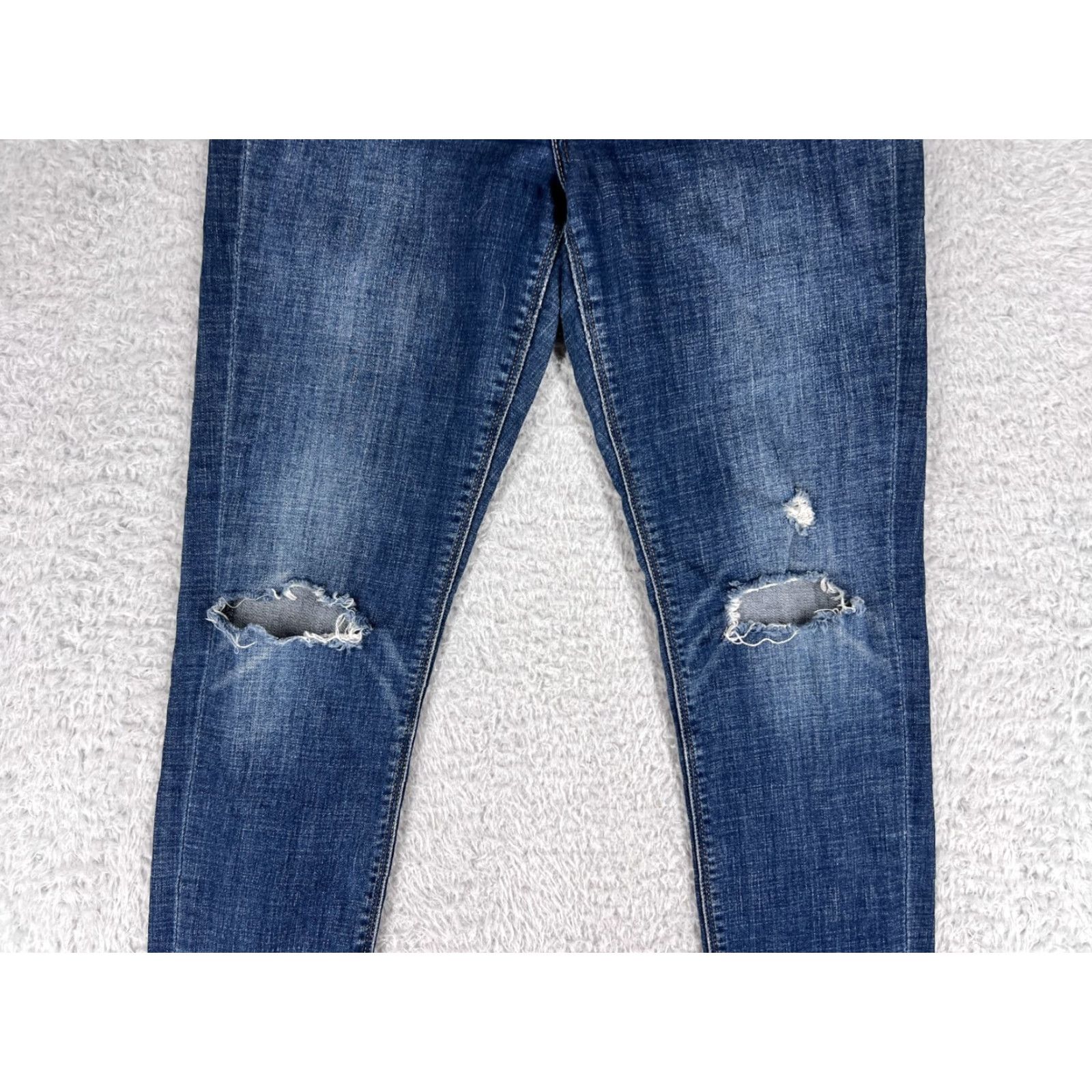 Lucky Brand Lucky Brand Jeans Womens 6 Regular Blue Denim Straight Fit 28" Inseam 30" Waist Medium Wash 5-Pocket Distressed Modern USA Mens Womens Size 28" / US 6 / IT 42 - 3 Thumbnail