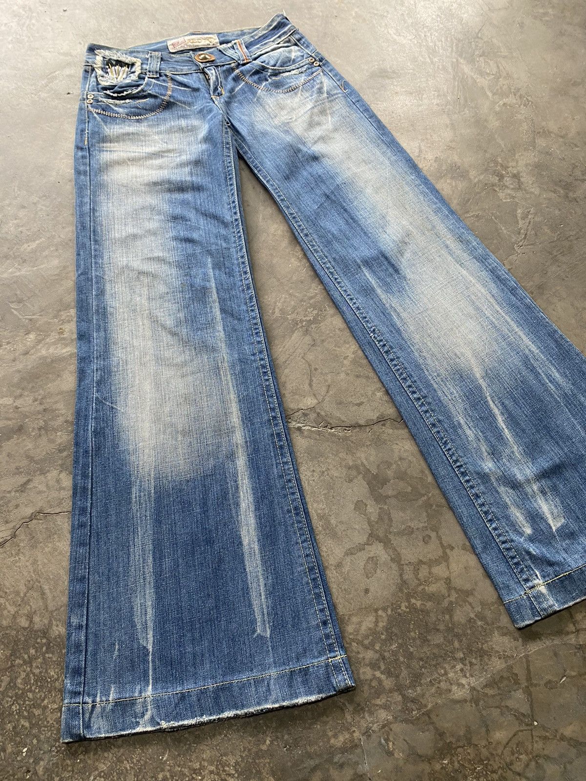 Hysteric Glamour × If Six Was Nine × Le Grande Bleu (L.G.B.) Baggy Flare Japan Red Paper Low Rise Wide Leg Size US 28 / EU 44 - 1 Thumbnail