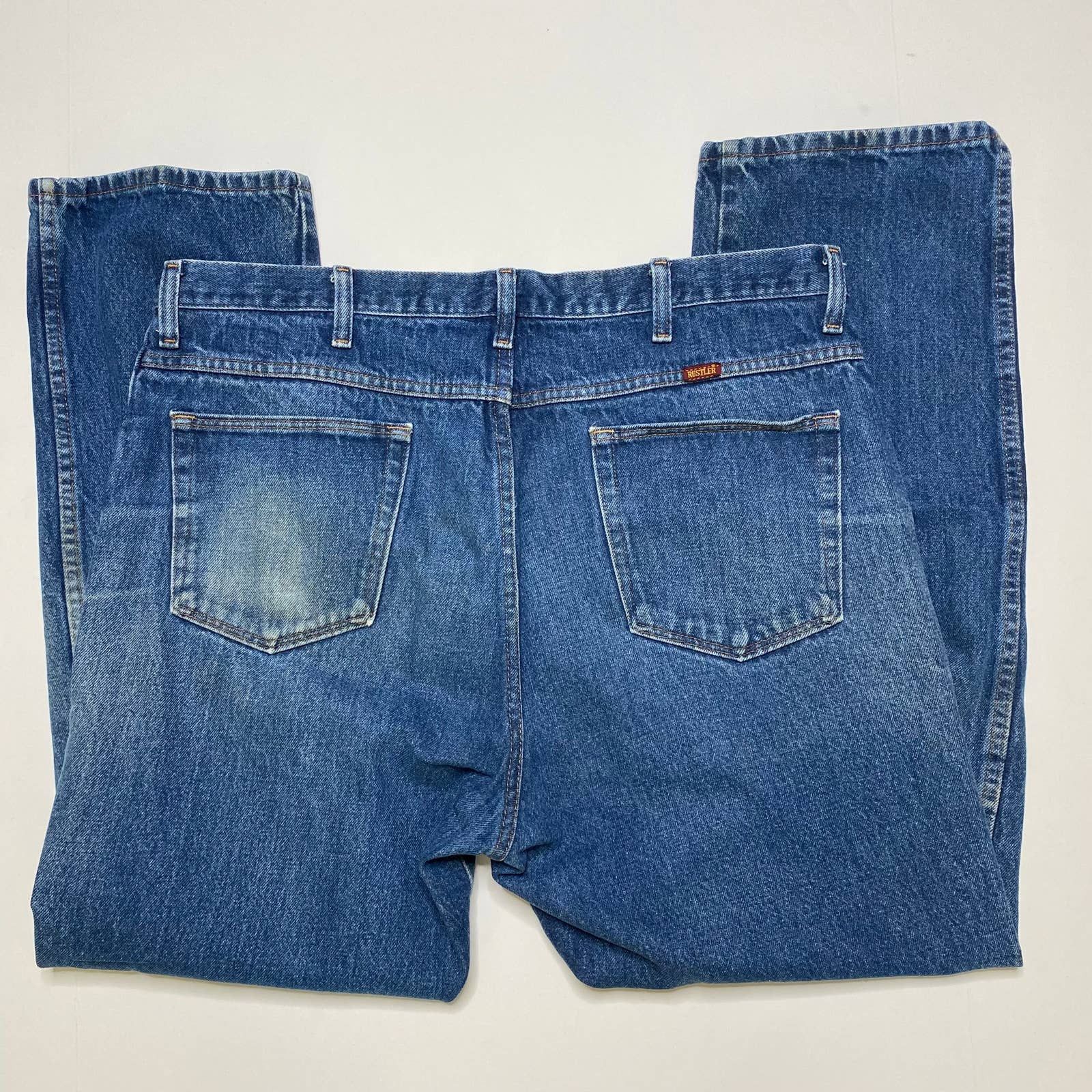 Vintage Rustler Work Jeans Medium Wash Straight Fit | Grailed