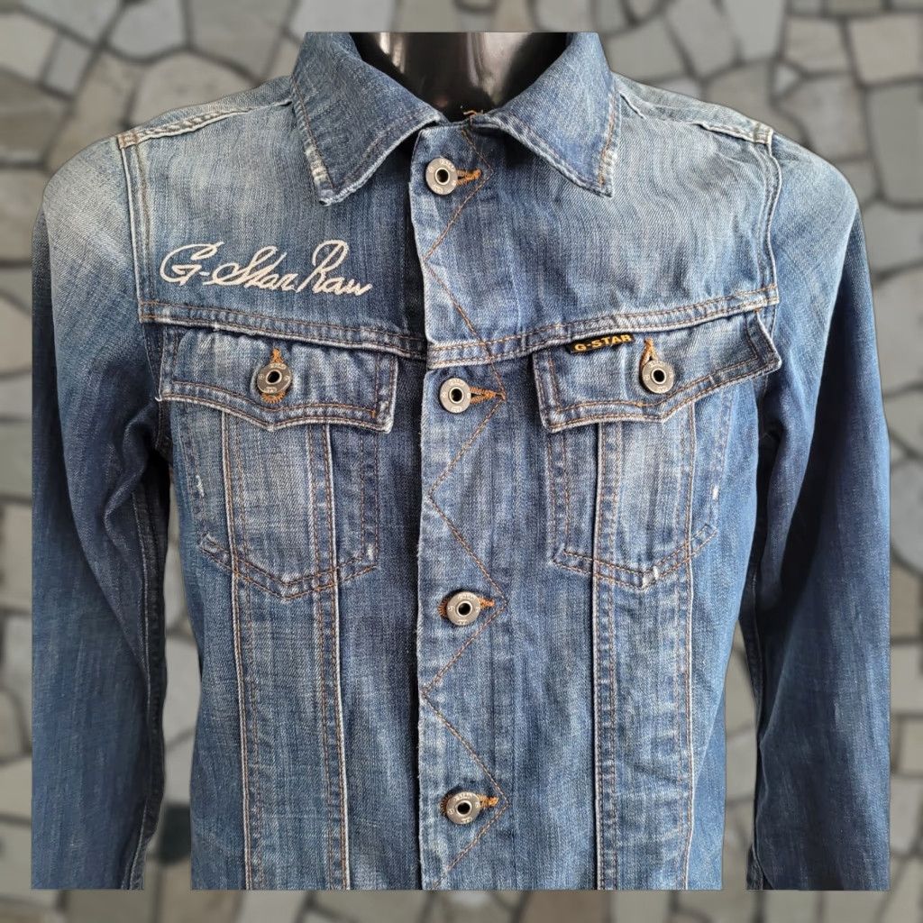 G-Star VINTAGE G-Star Denim 3301 Jacket Ladies Sz M Denim Jacket Blue 3301 90s 2000s Womens Size M / US 6-8 / IT 42-44 - 1 Thumbnail