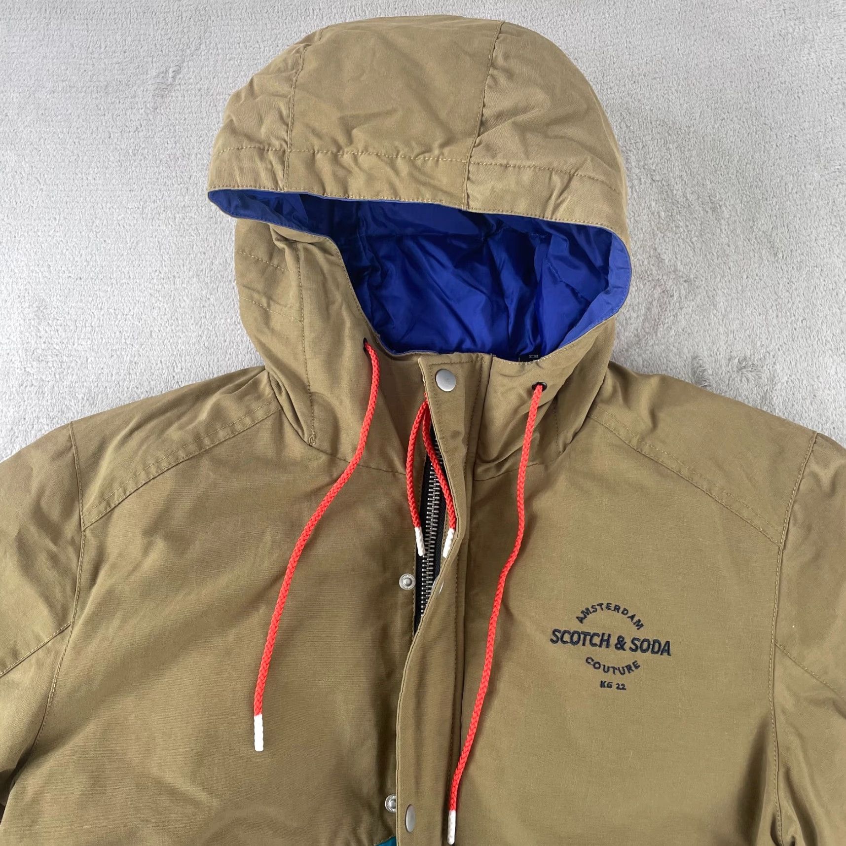 Scotch & Soda SCOTCH & SODA K22 Parka Jacket Mens L Beige Full Zip Hooded Insulated Water Wind Resistant Nylon Canvas - 62 chars Size US L / EU 52-54 / 3 - 4 Thumbnail