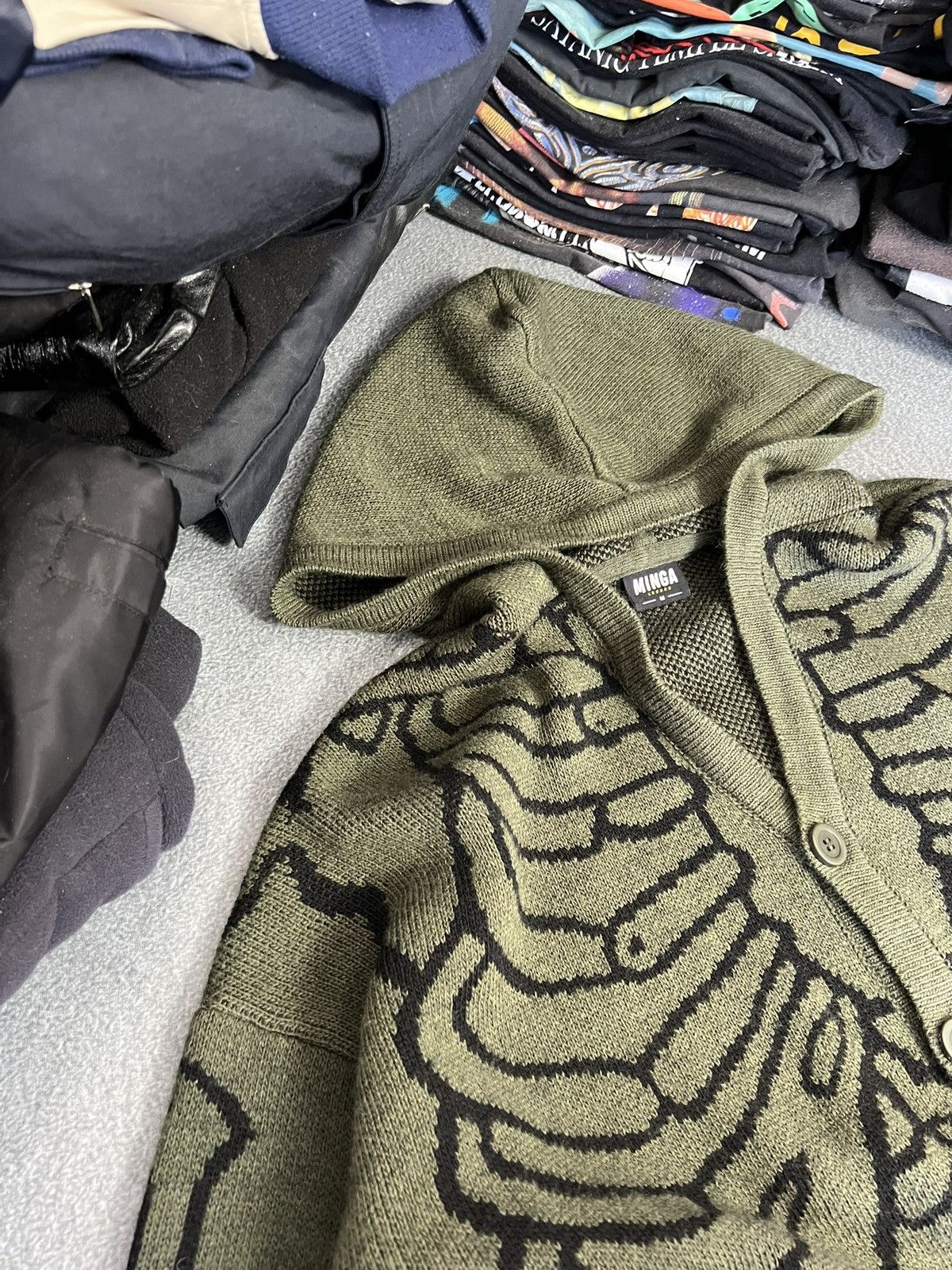 Minga London Minga London Green Skeleton Printed Knit Hoodie. Size M / US 6-8 / IT 42-44 - 2 Thumbnail
