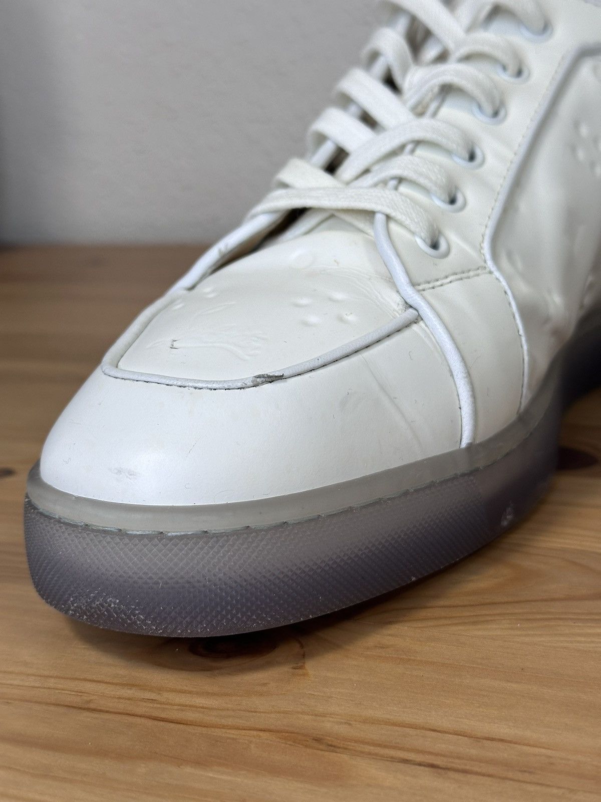 Christian Louboutin Christian Louboutin White Leather Rantulow Sneakers Size US 13 / EU 46 - 11 Thumbnail