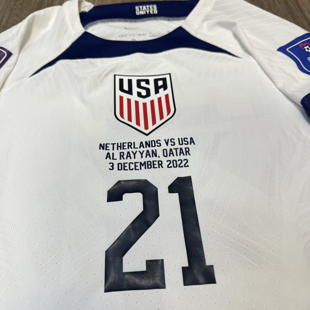 Nike USA USMNT World Cup 2022 player issue home shirt #21 Weah Size US XL / EU 56 / 4 - 3 Thumbnail
