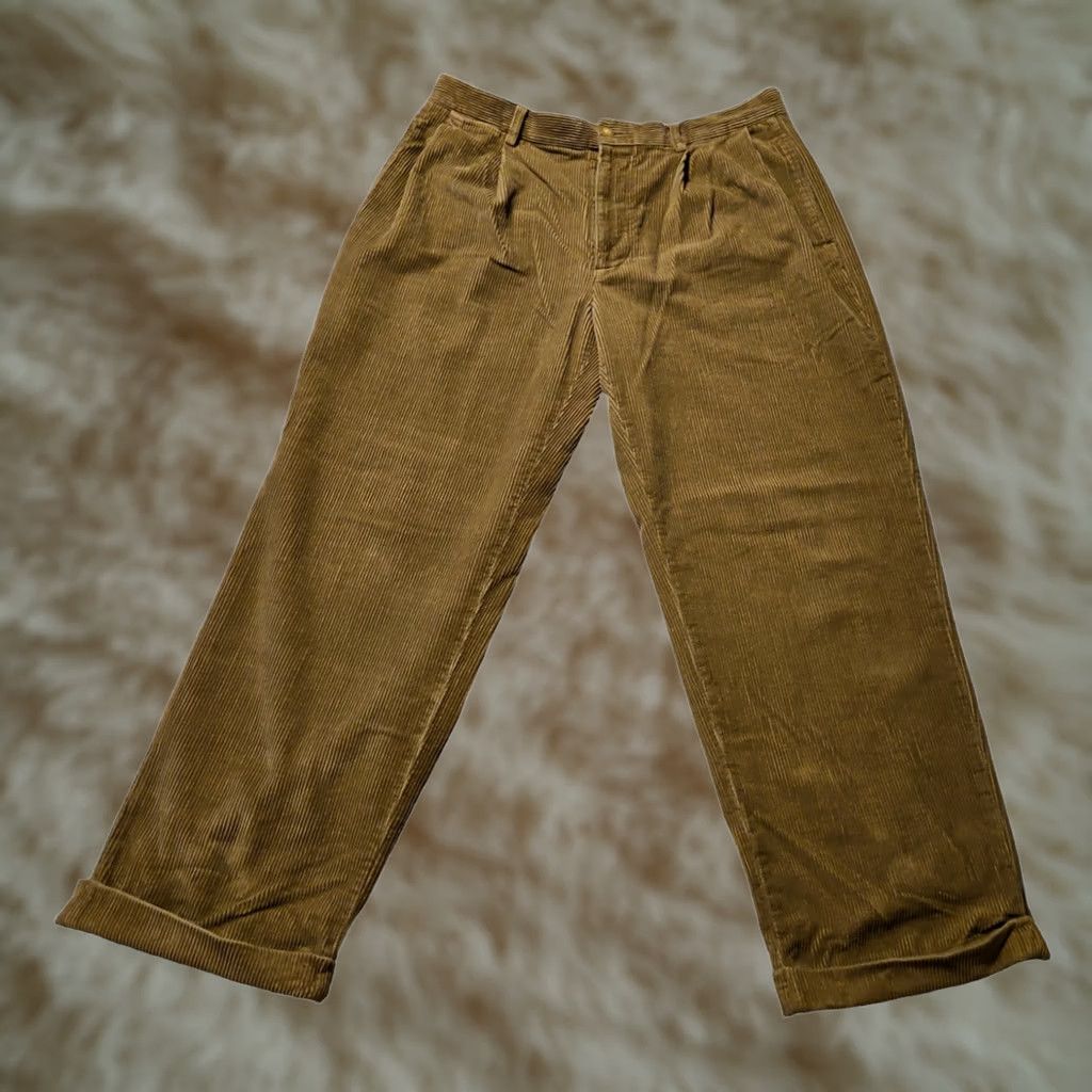 Nautica VINTAGE Nautica Rigger Corduroy Pants Men's 36 Classic Fit 90s Y2K Beige Wide-Leg Pants Mens Size US 36 / EU 52 - 1 Thumbnail