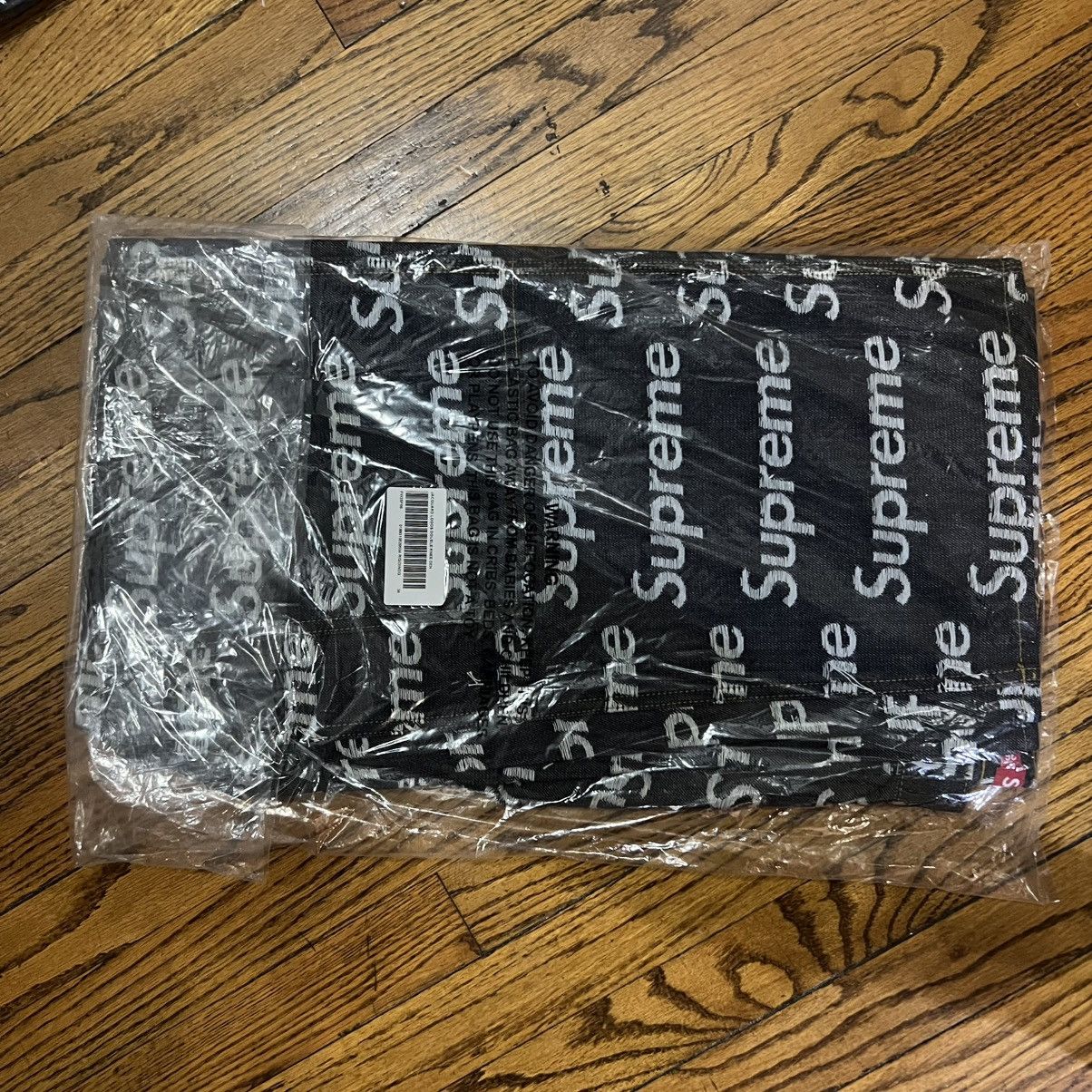 Supreme Supreme Jaquard Logos DoubleKnee Rigid Indigo Denim Size 36 Size US 36 / EU 52 - 4 Thumbnail