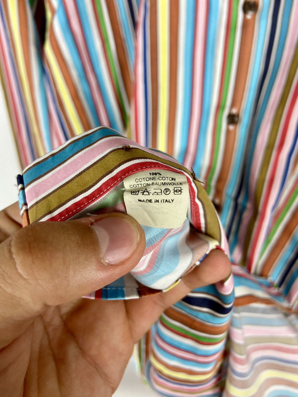 Etro Etro Milano Mens Striped Button-Down Luxury Shirt Size US L / EU 52-54 / 3 - 11 Thumbnail