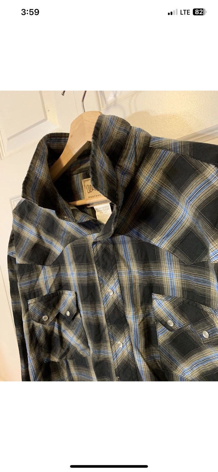 Wrangler Wrangler mens sz 3XL button shirt western plaid pearl snap Size US XXL / EU 58 / 5 - 9 Thumbnail