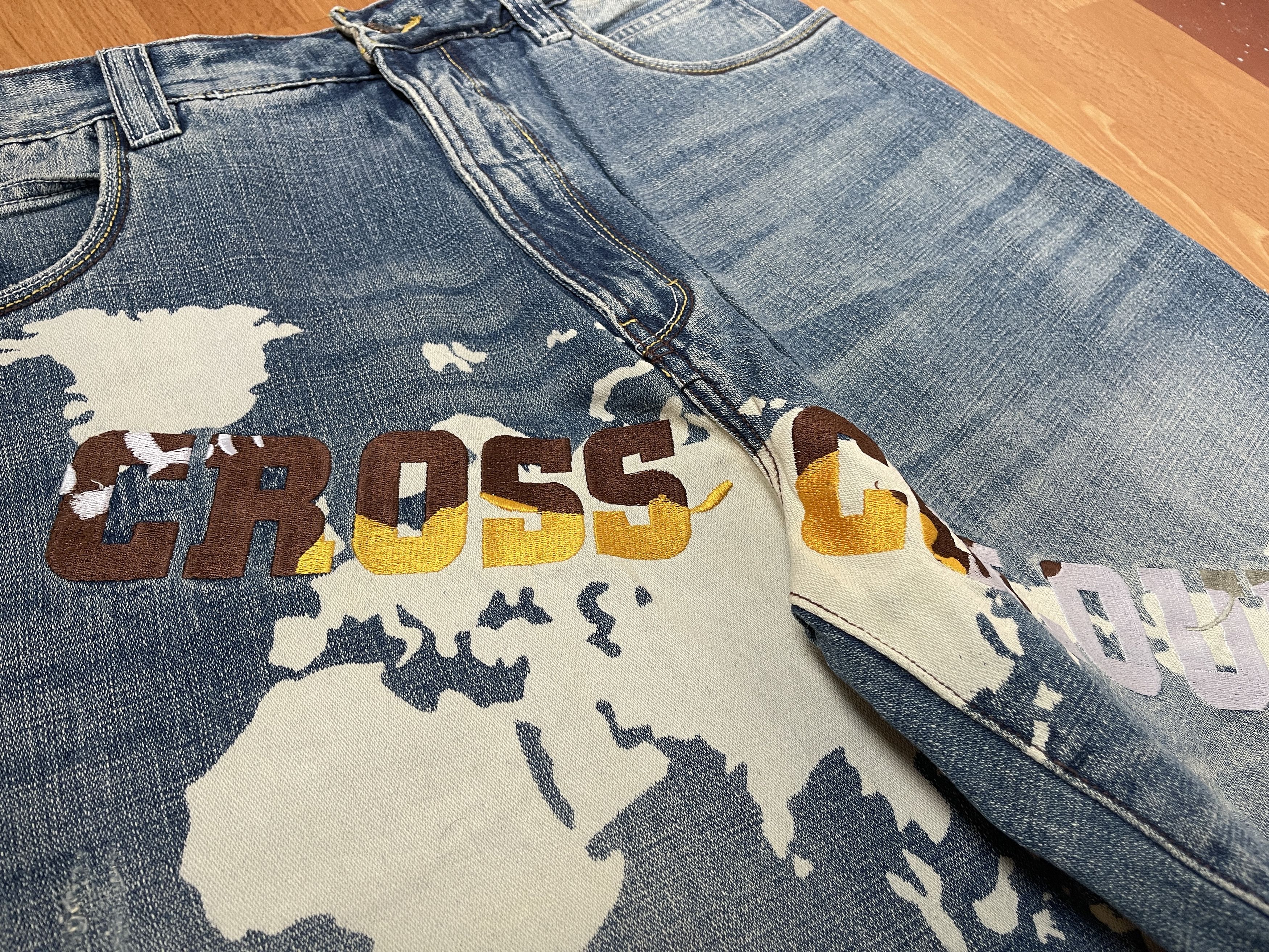 Cross Colours Cross Colours jeans, World Map, vintage, 90s hip hop, W 34 Size US 34 / EU 50 - 5 Thumbnail