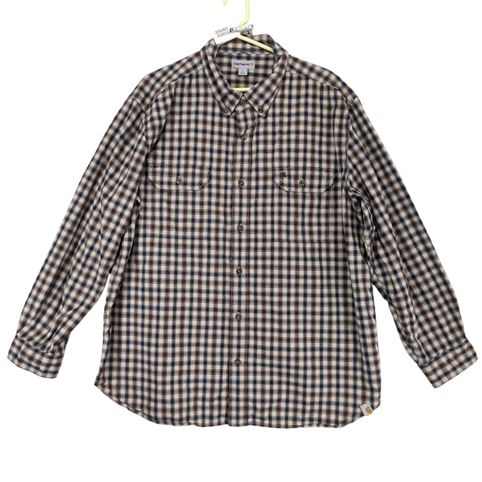 Carhartt Carhartt Men's 2XL Plaid Flannel Button Long Sleeve Shirt Size US XXL / EU 58 / 5 - 1 Thumbnail