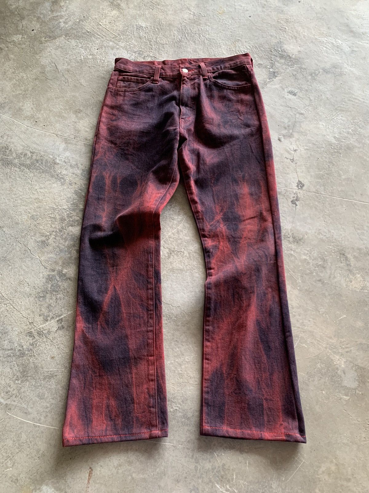 If Six Was Nine flare smoky red black bobson jeans japanese Size US 30 / EU 46 - 1 Thumbnail
