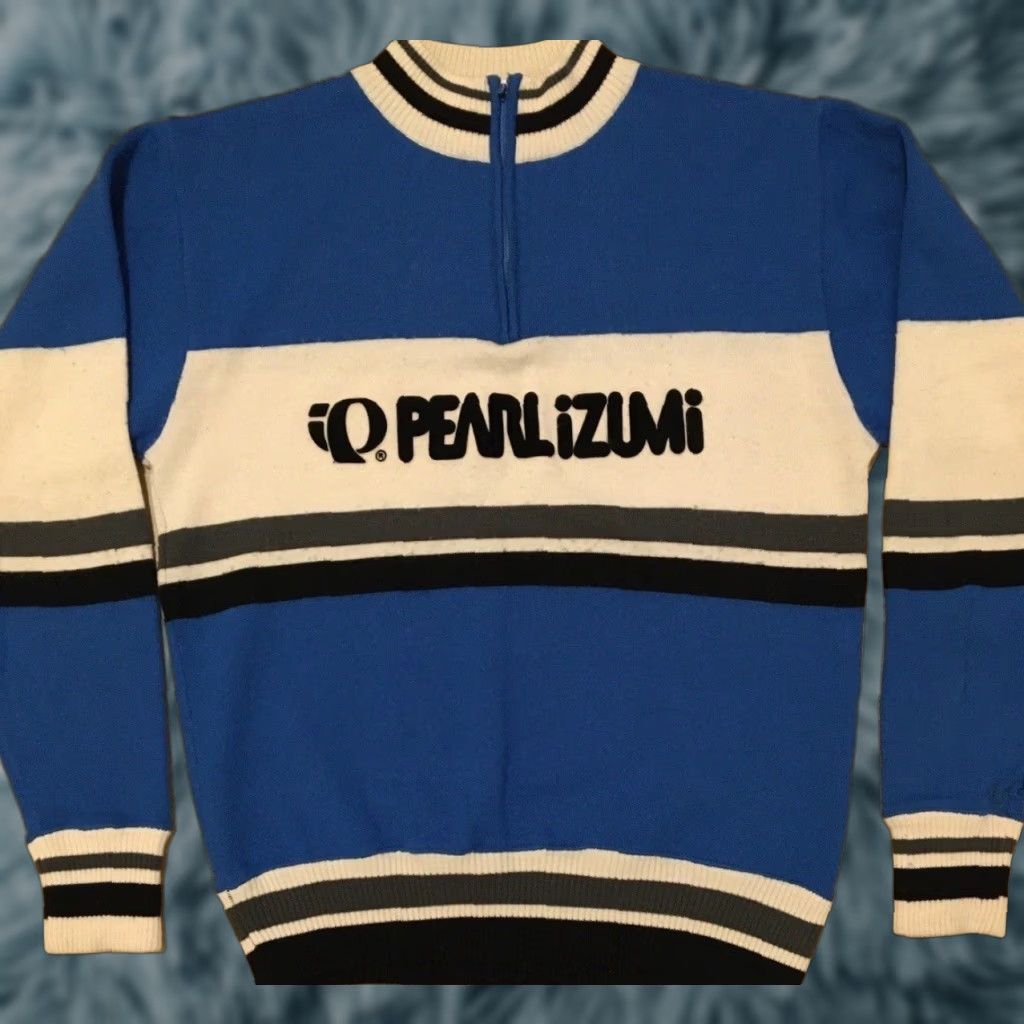 PEARL iZUMi VINTAGE Pearl Izumi Striped 1/4 Zip Sweater XS Cycling Men Size XS White/Blue 80s 90s Surf Bike Racing Gift Size US XS / EU 42 / 0 - 1 Thumbnail