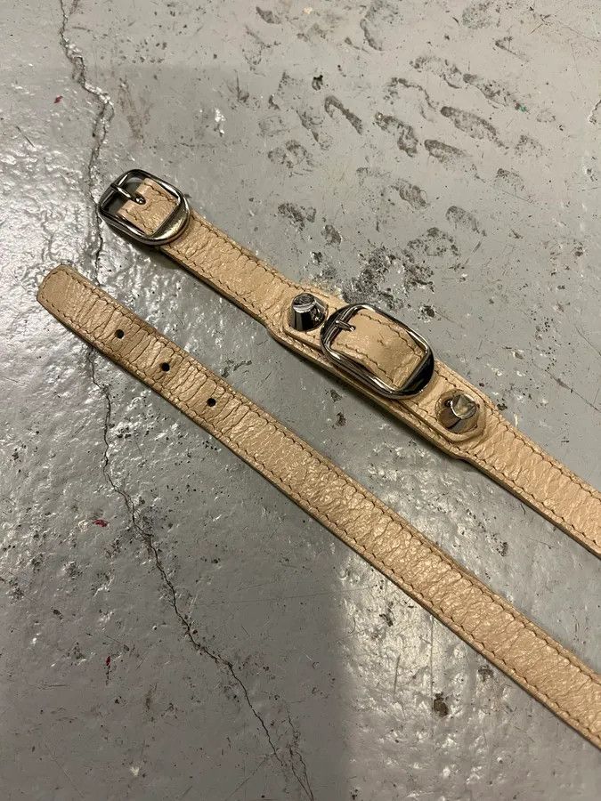 Balenciaga Balenciaga City Beige Studded Leather Bracelet Size ONE SIZE - 6 Thumbnail