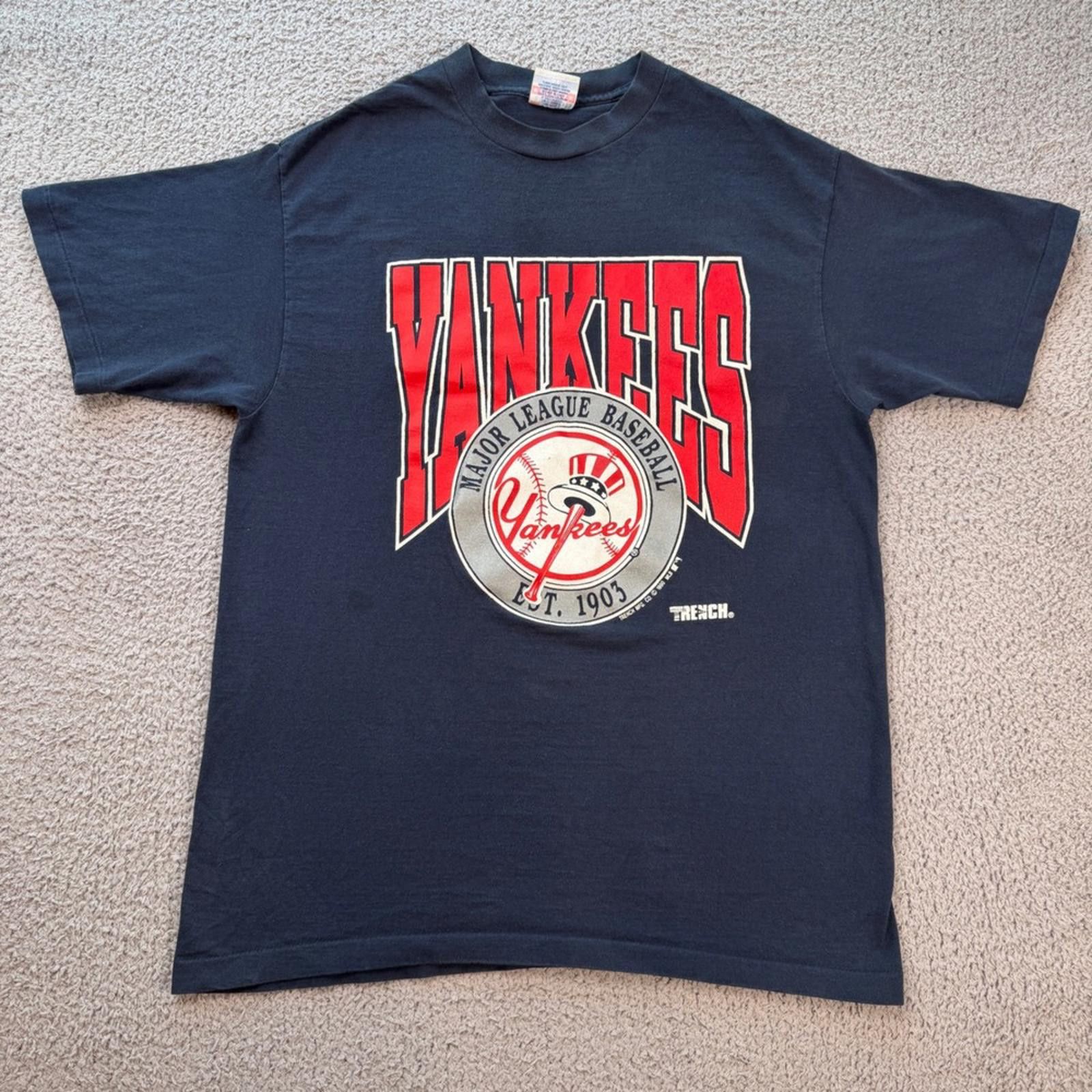Other Vintage 90s New York Yankees T Shirt Navy Single Stitch XL Size US XL / EU 56 / 4 - 1 Thumbnail