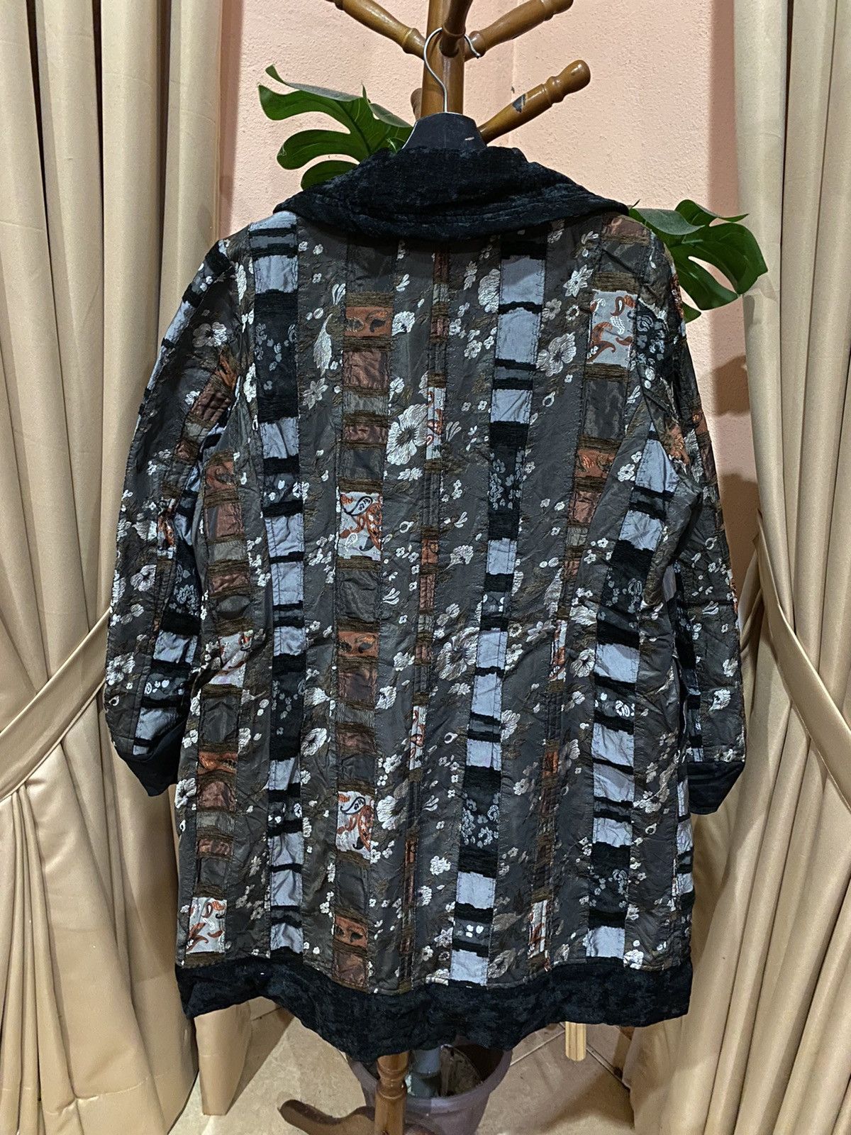 Japanese Brand Trois Onze Cinq Patchwork Velvet-Collared Jacket - Unique Size L / US 10 / IT 46 - 5 Thumbnail