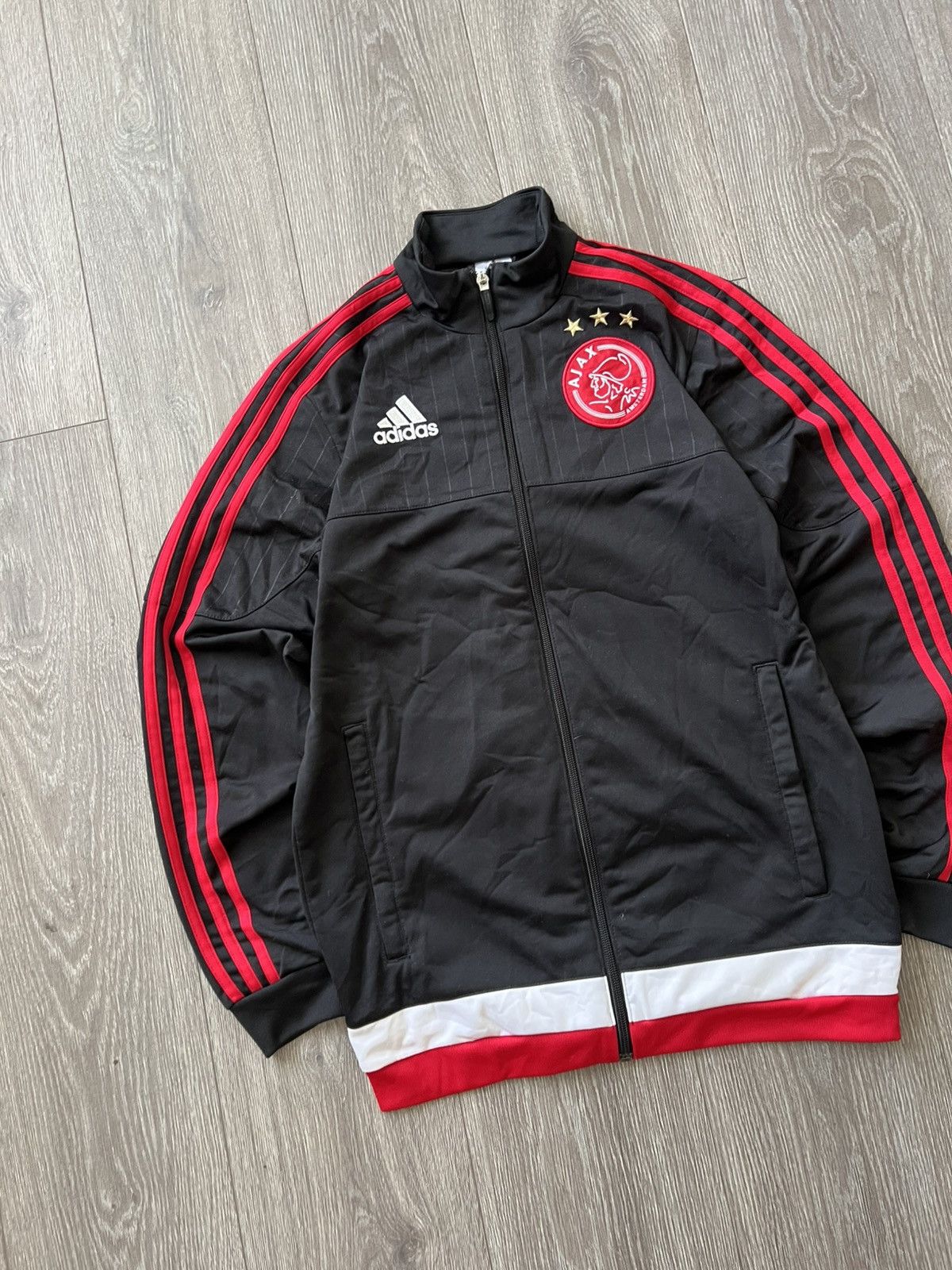 Adidas Vintage Ajax Amsterdam Adidas Track Jacket Football Size US S / EU 44-46 / 1 - 3 Thumbnail