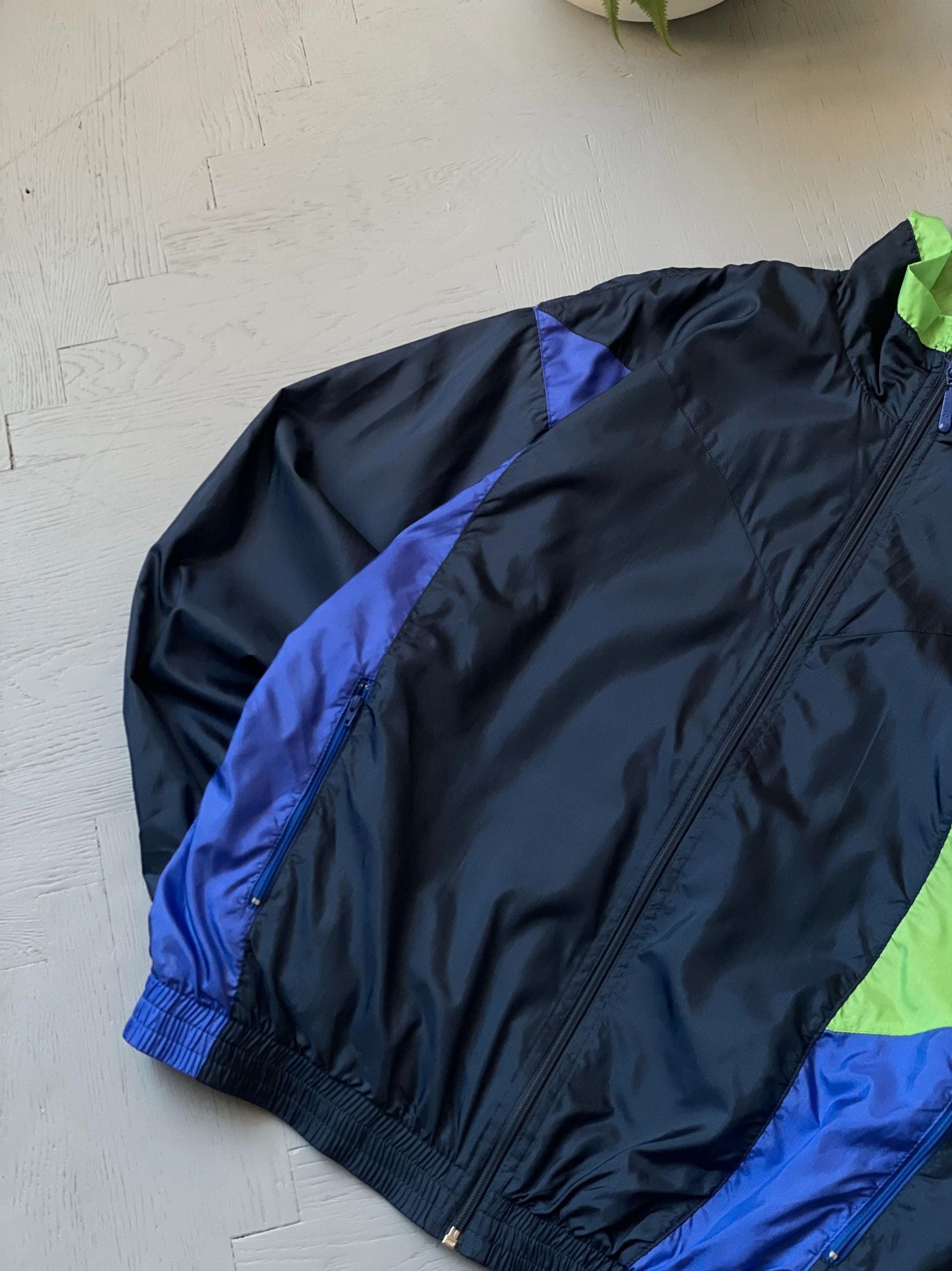 Nike × Vintage Vintage Nike Full Zip Retro Track Jacket Neon/Blue Size US M / EU 48-50 / 2 - 3 Thumbnail