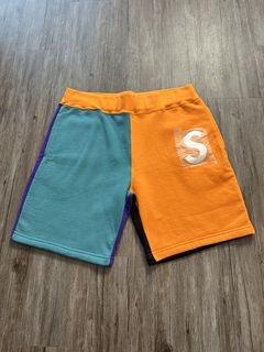 Supreme S Logo Colorblocked Shorts | Grailed