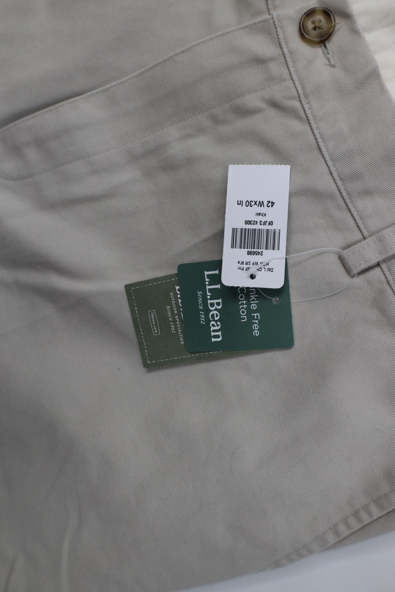 L.L. Bean Deadstock Vintage 90s Y2K LL Bean Wide Leg Chino Pants Beige Size US 42 / EU 58 - 6 Thumbnail