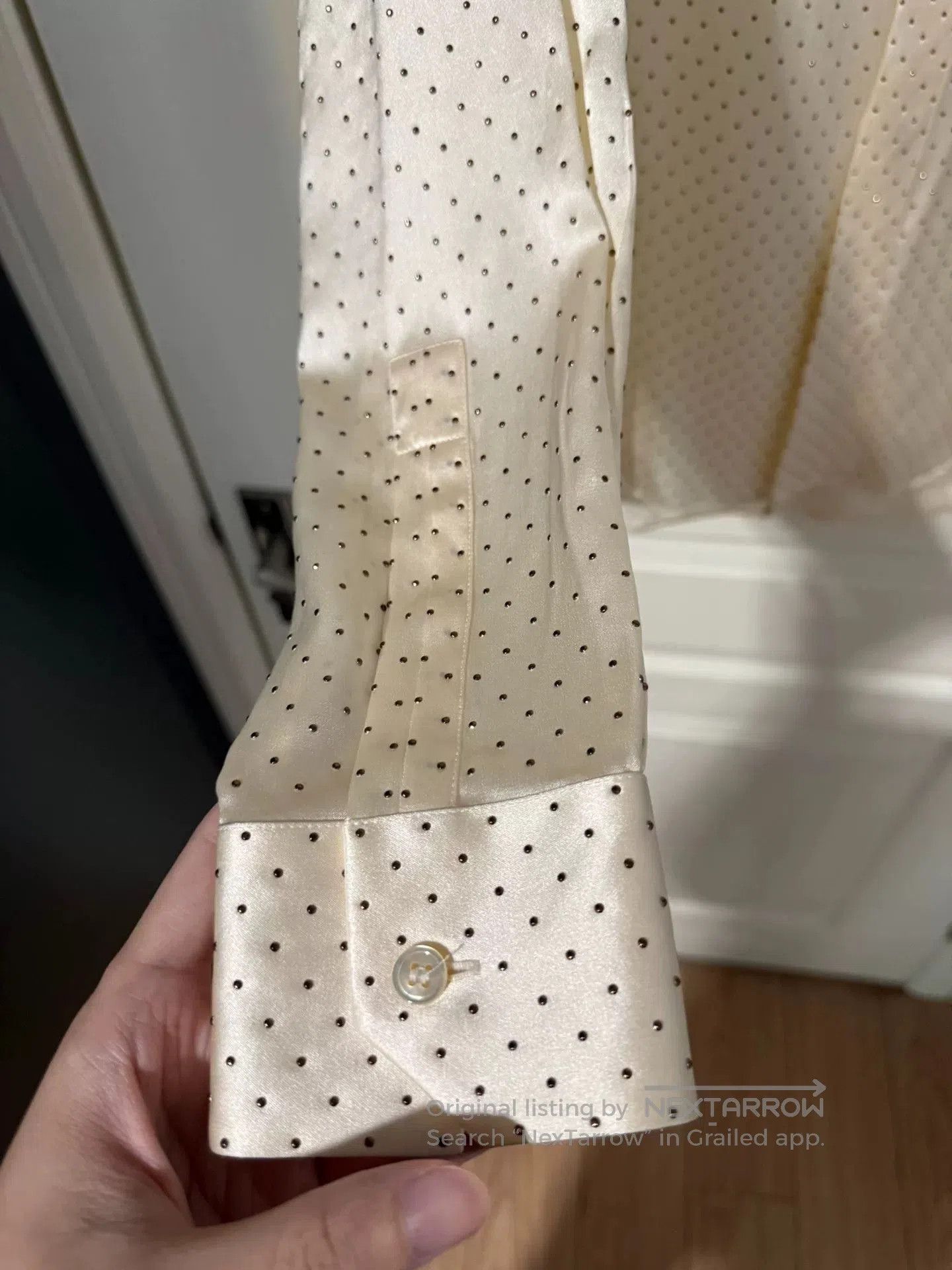 Saint Laurent Paris Saint Laurent Cream Polka Dot Shirt. Size S / US 4 / IT 40 - 5 Thumbnail