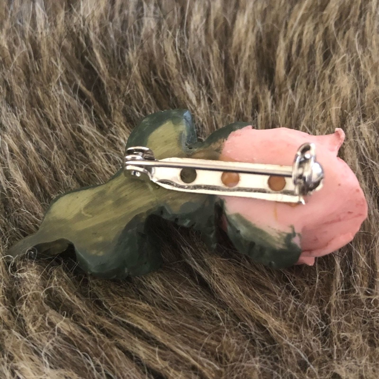 Vintage Vintage detailed pink rose brooch pin Size ONE SIZE - 2 Thumbnail