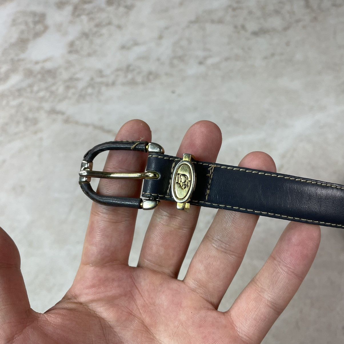 Christian Dior Monsieur × Vintage Vintage Christian Dior Aniline Cowhide Gold Leather Belt Size ONE SIZE - 3 Thumbnail