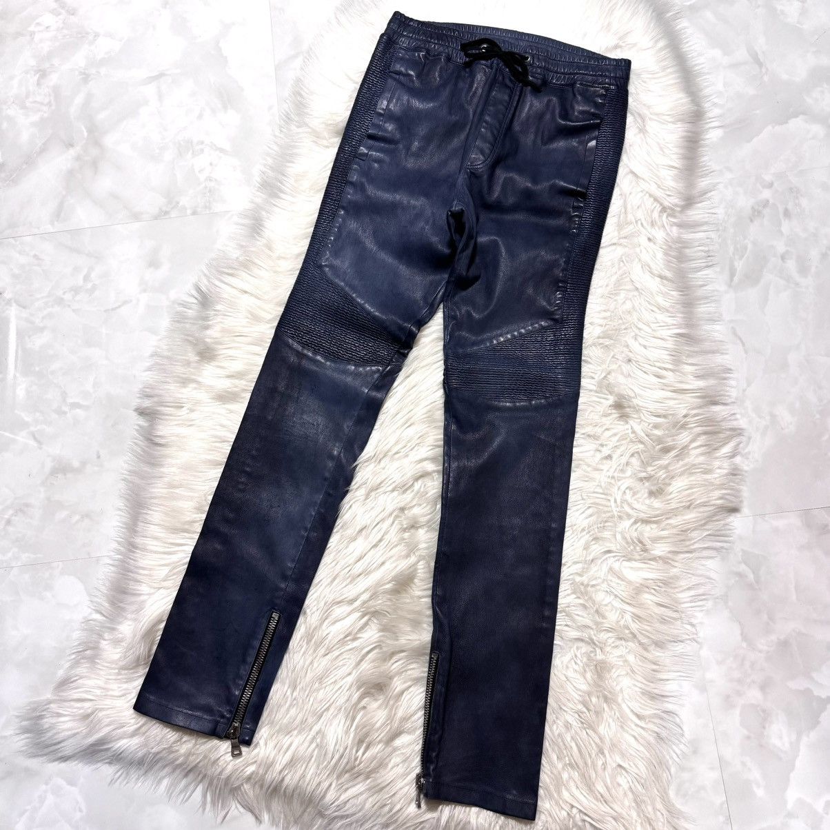 Balmain Balmain Homme Super Stretch Lamb Leather Biker Pants Size US 28 / EU 44 - 6 Thumbnail