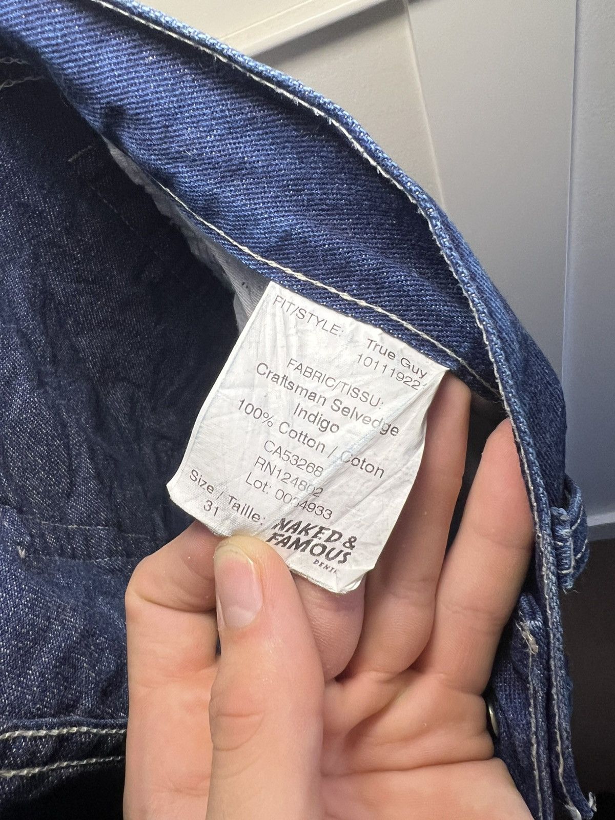 Naked & Famous Vintage Naked & Famous faded raw selvedge denim blue jeans Size US 31 - 6 Thumbnail