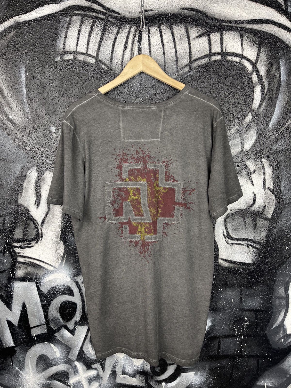 Band Tees Rammstein Rock Group Merchandise Grey V-Neck T-Shirt Size L Size US XL / EU 56 / 4 - 7 Thumbnail