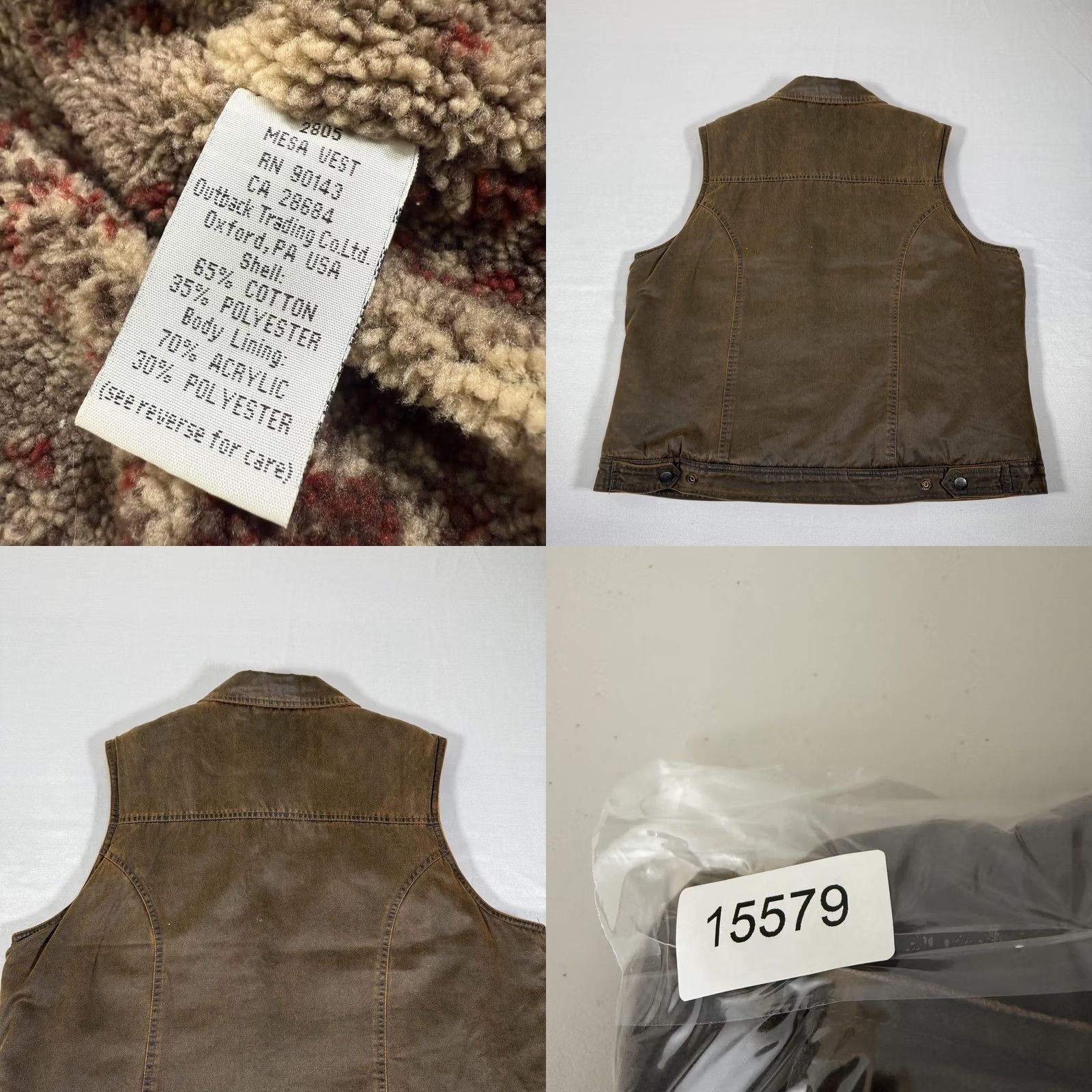 Vintage Outback Trading Vest Women XL Brown Mesa Aztec Sherpa Lined Western Cowgirl Work Shirt Size XL / US 12-14 / IT 48-50 - 8 Thumbnail