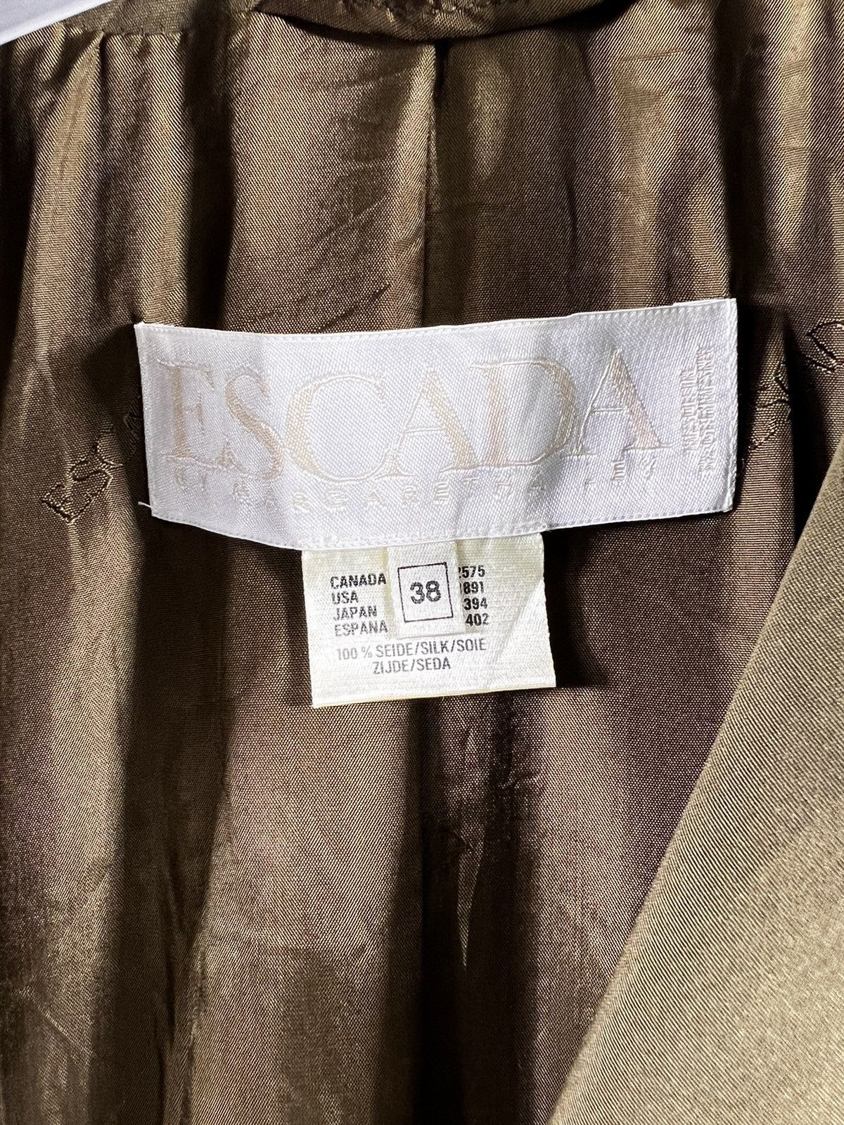 Escada 🔥 ESCADA by Margaretha Ley Silk Double Breasted Coat - 38 Size M / US 6-8 / IT 42-44 - 9 Thumbnail