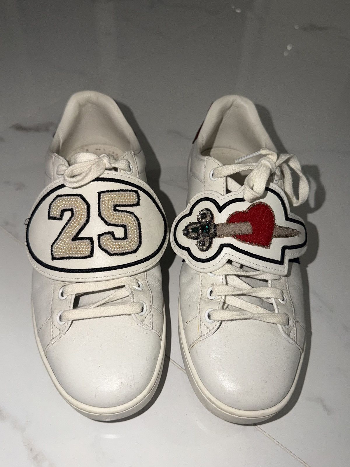 Gucci Gucci Ace Sneakers with Removable Embellished Patches Size US 9 / IT 39 - 1 Thumbnail