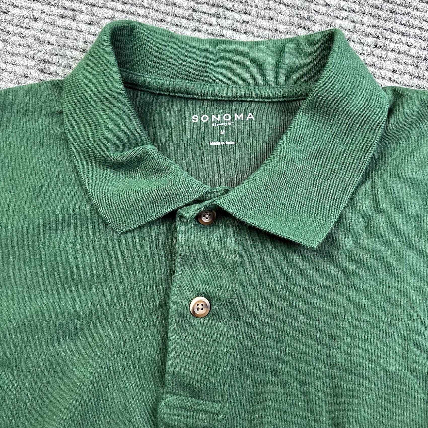 Vintage Sonoma Polo Shirt Medium Green Long Sleeve 100% Cotton 2-Button Size US M / EU 48-50 / 2 - 4 Thumbnail