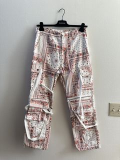 Rogic Black & blue paisley bondage pants | Grailed