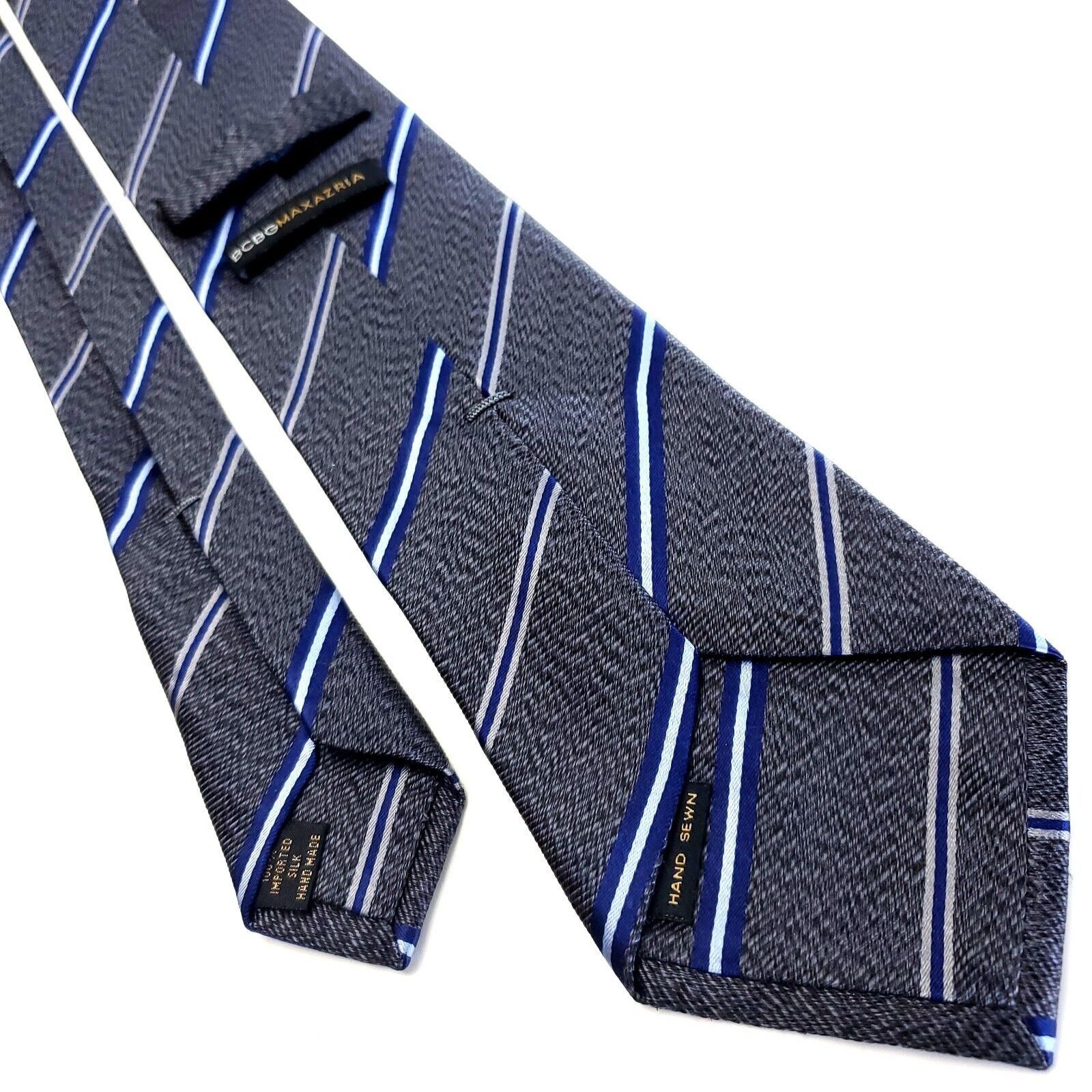 Bcbgmaxazria BCBG Maxazria Gray Silk Tie Woven Striped Size ONE SIZE - 3 Thumbnail