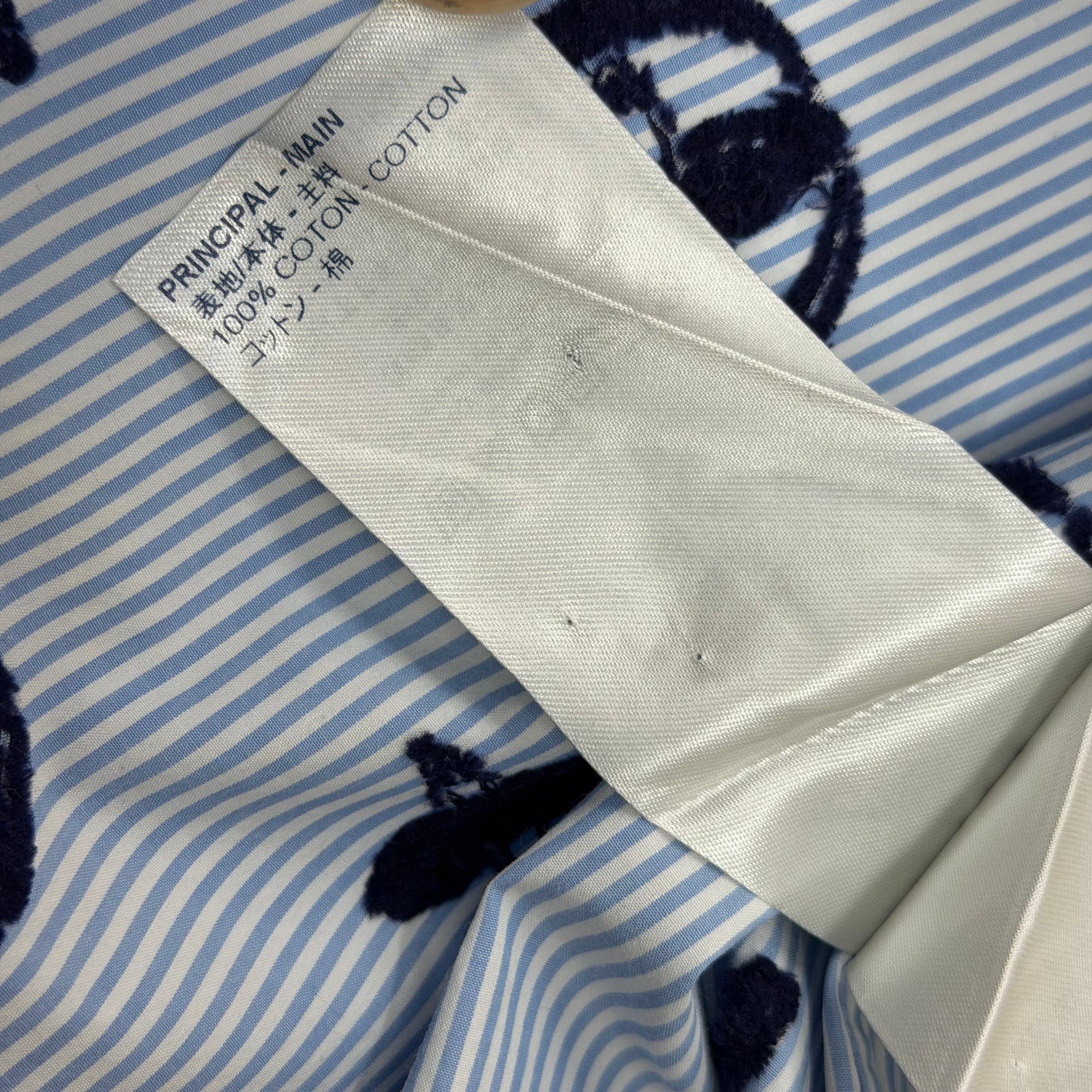 Louis Vuitton Louis Vuitton Monogram Placed Graphic Striped Shirt M Size US M / EU 48-50 / 2 - 7 Thumbnail