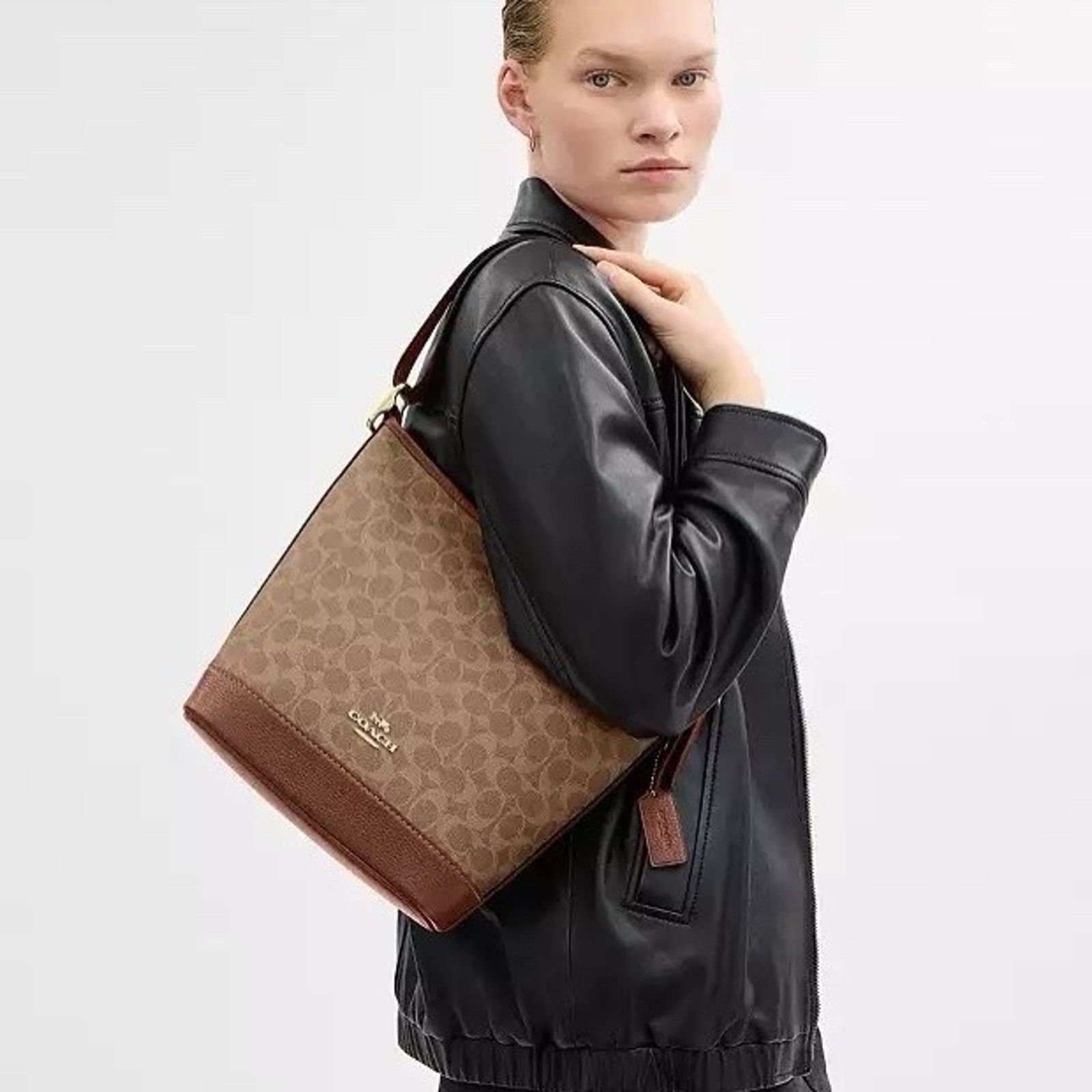 Coach NWT Coach Jude Duffle Bag Gold/Tan/Brown CBH20 Size ONE SIZE - 3 Thumbnail