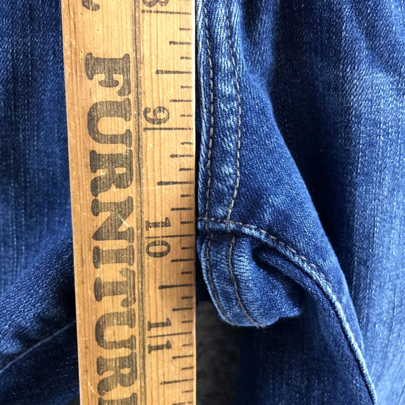 Vintage Kancan Skinny Jeans Womens 27 Blue Denim Mid Rise Zip Fly Pockets Jeans 28 Inseam Size 27" / US 4 / IT 40 - 7 Thumbnail
