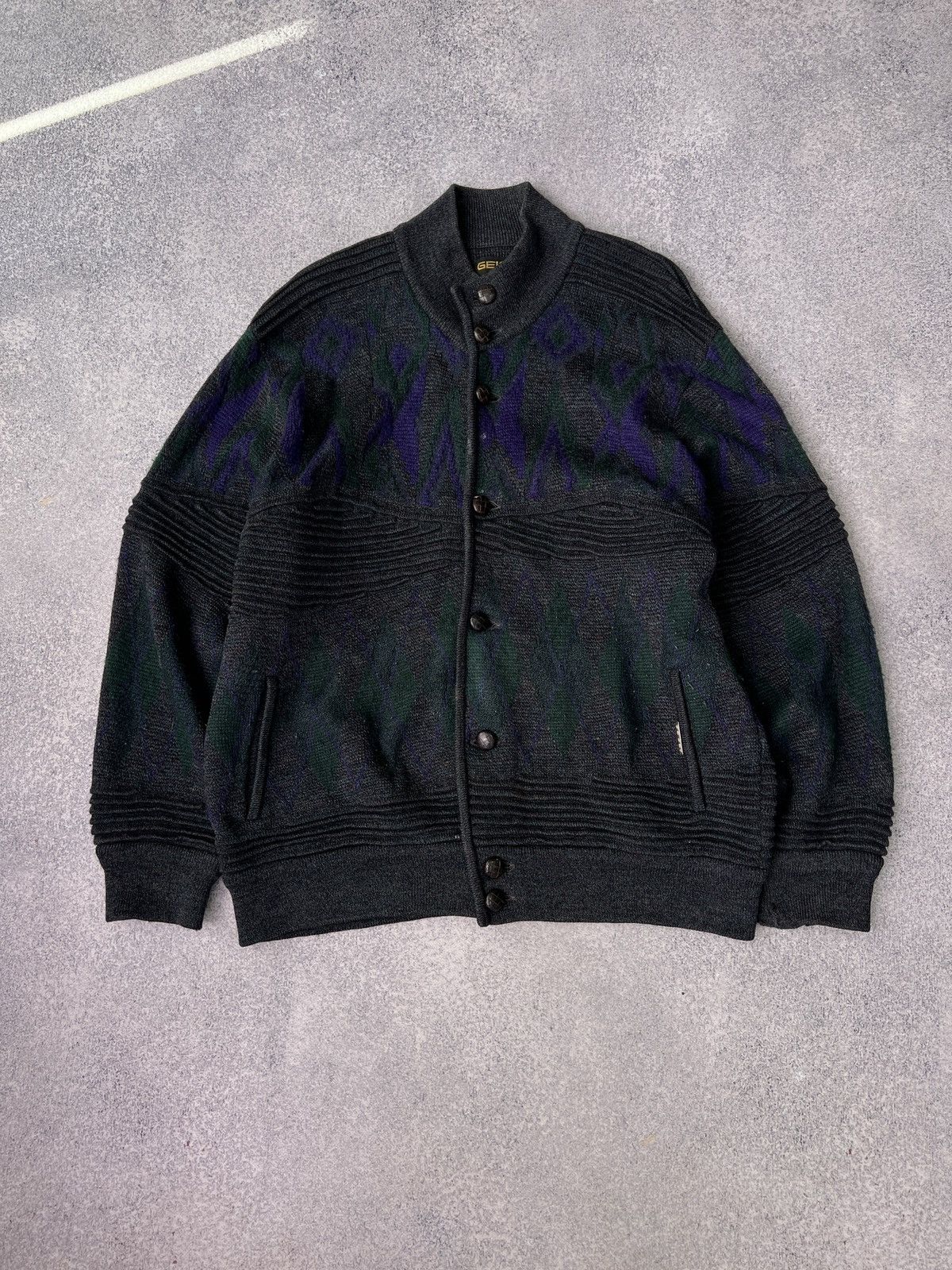 Designer × Vintage Vintage Geiger Austrian 100% Boiled Wool Cardigan Jacket Size US L / EU 52-54 / 3 - 3 Thumbnail