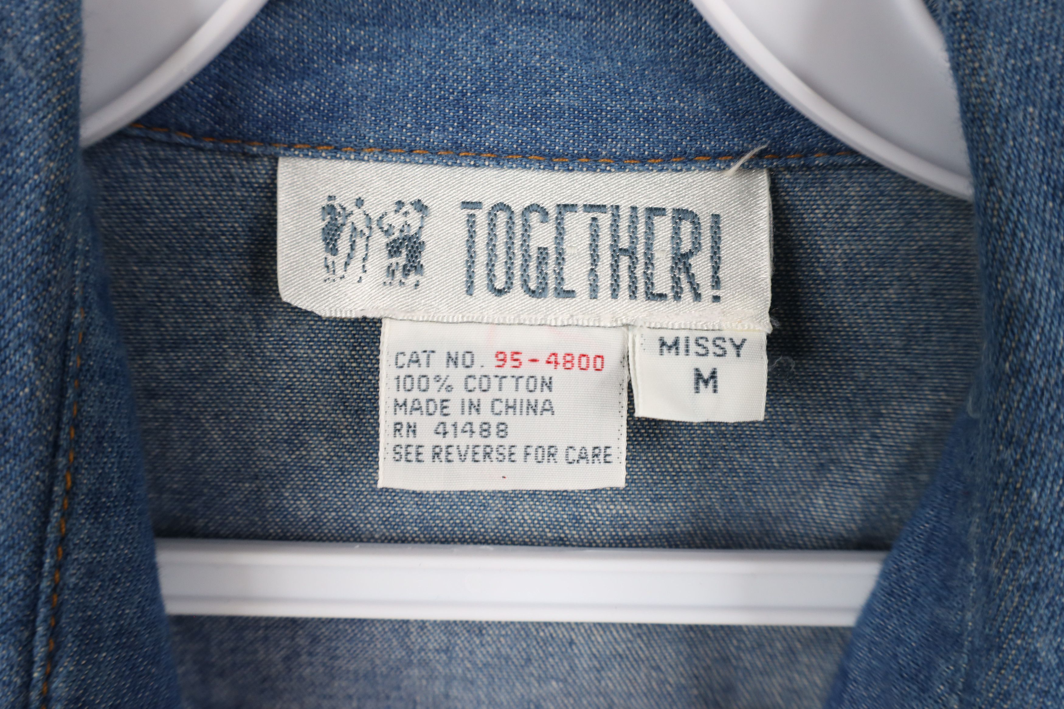 Vintage Vintage 90s Streetwear Teddy Bear Denim Jean Button Shirt Size M / US 6-8 / IT 42-44 - 12 Thumbnail