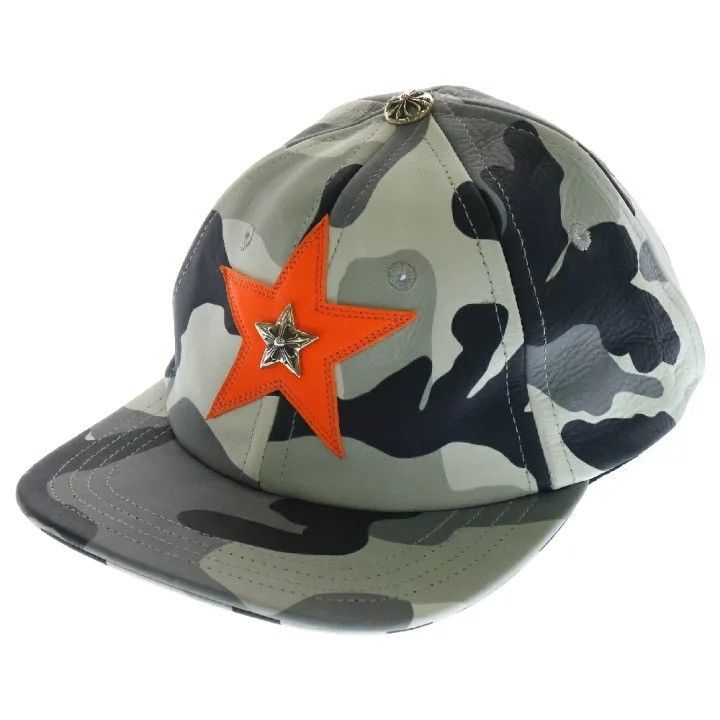 Chrome Hearts Star Patch Camo Leather Cap