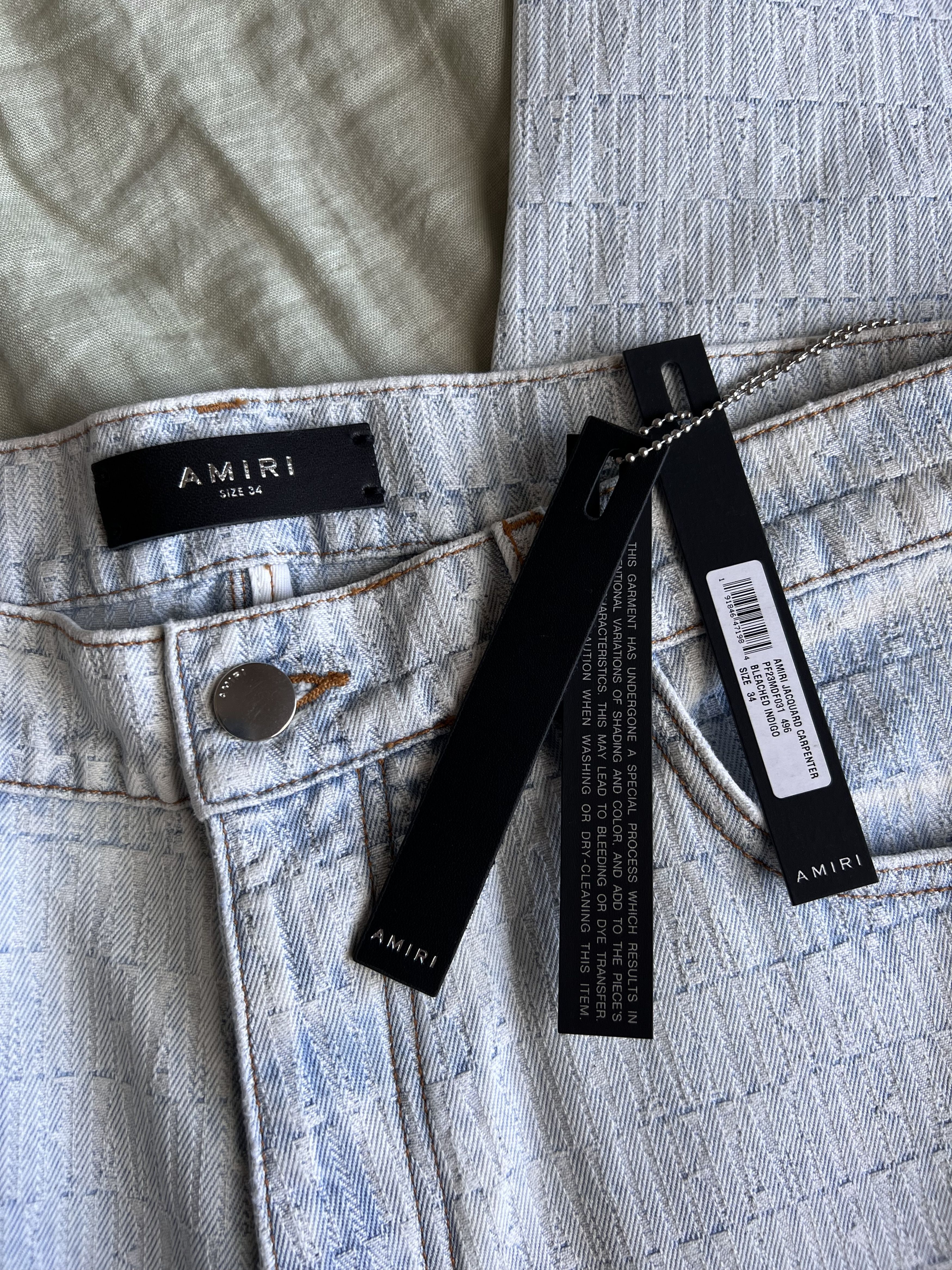 Amiri Amiri Denim Jacquard Carpenter Double Knee Pants Size US 34 / EU 50 - 6 Thumbnail