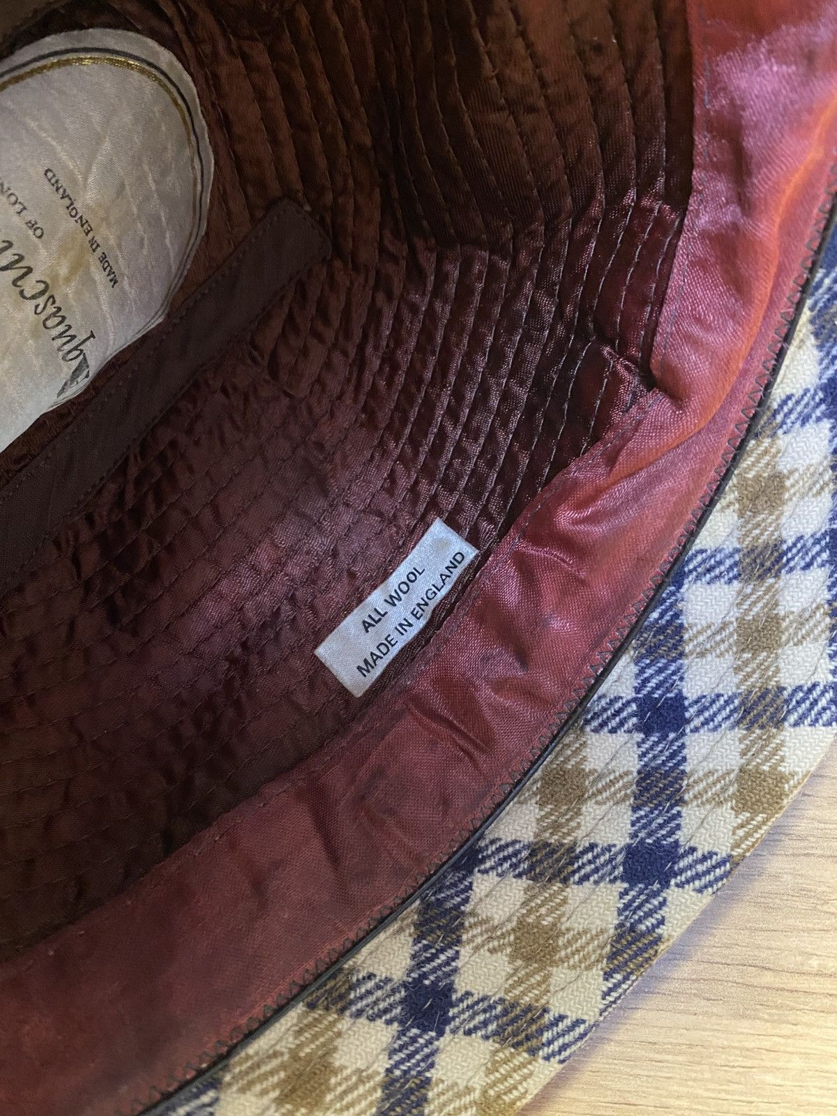 Aquascutum Aquascutum 100% wool checkered blue and tan bucket hat sz 7 Size ONE SIZE - 5 Thumbnail