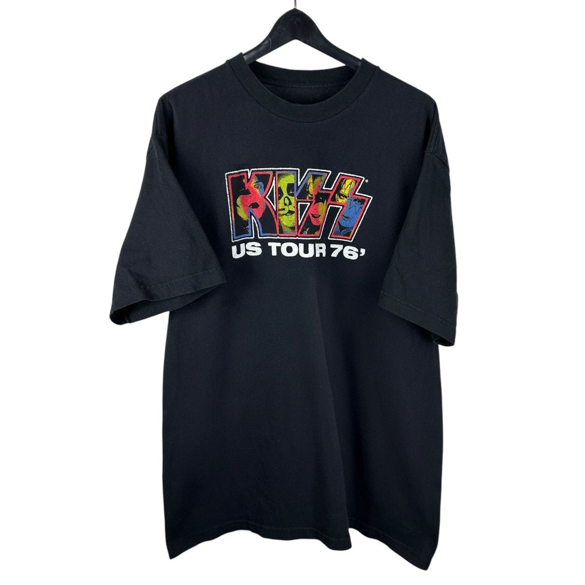Band Tees Mens Y2K Kiss 1976 US Tour Rock Band Shirt 2XLT Size US XXL / EU 58 / 5 - 1 Thumbnail