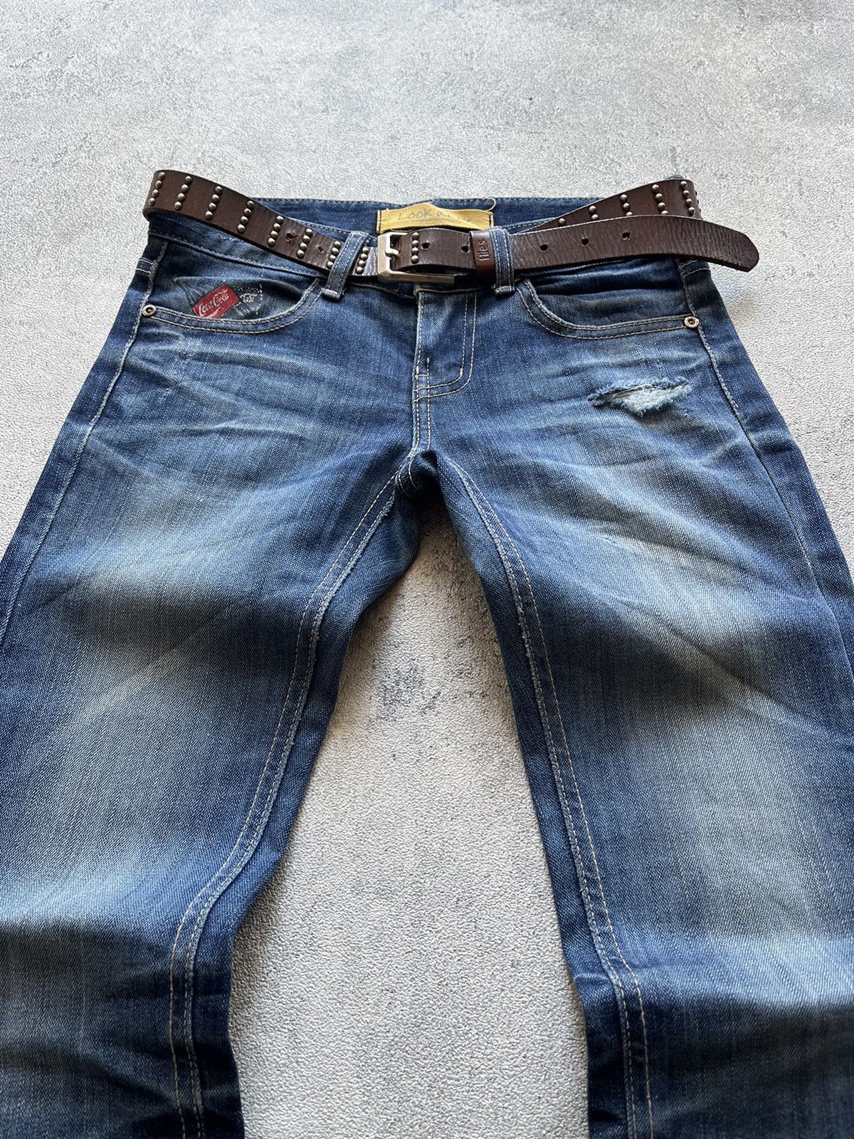 Tornado Mart 2000s LOOK AT ME COCA COLA FADED FLARE JEAN Size US 28 / EU 44 - 3 Thumbnail