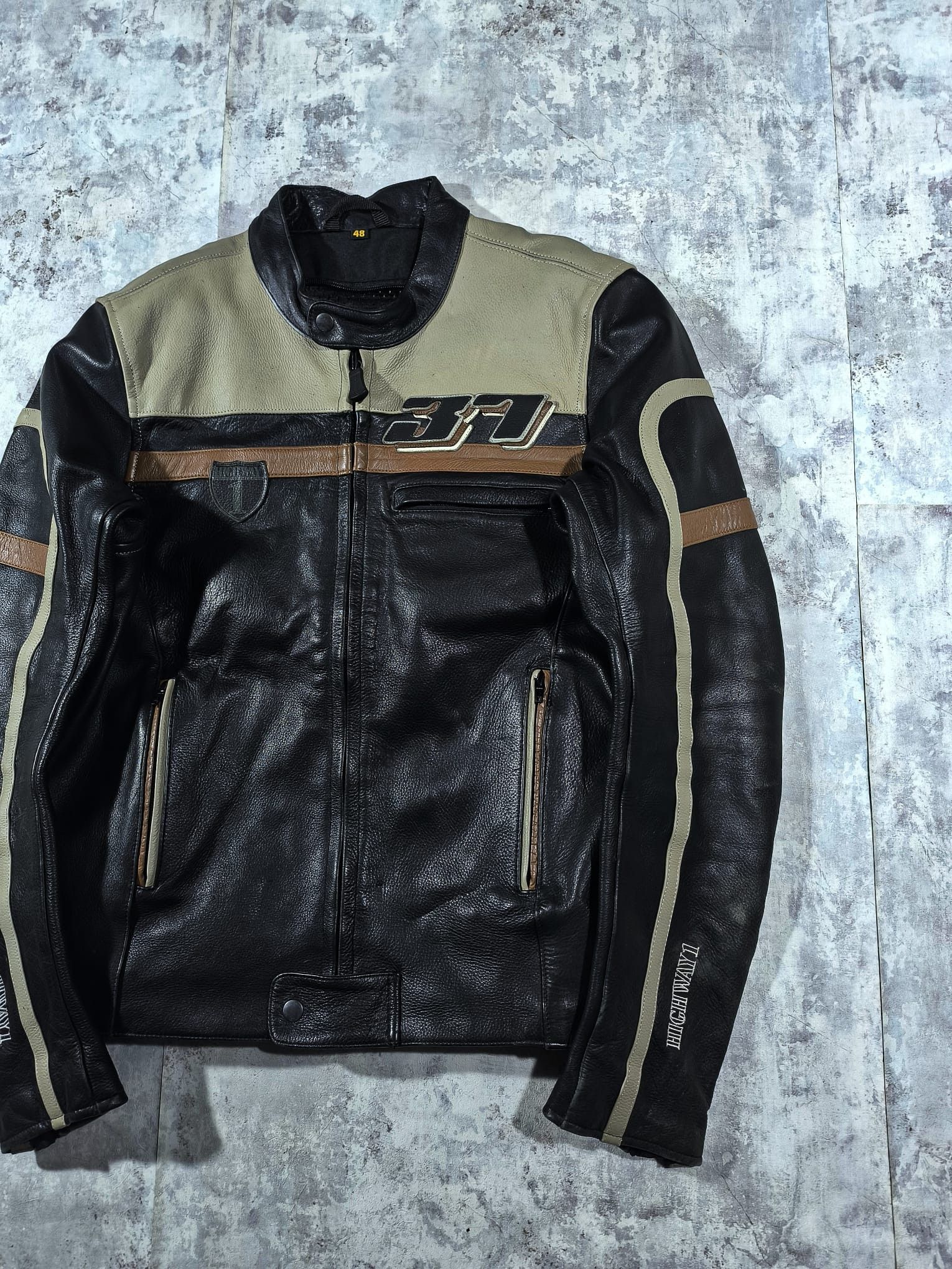 Harley Davidson vtg highway1 leather moto biker jacket Size US L / EU 52-54 / 3 - 6 Thumbnail