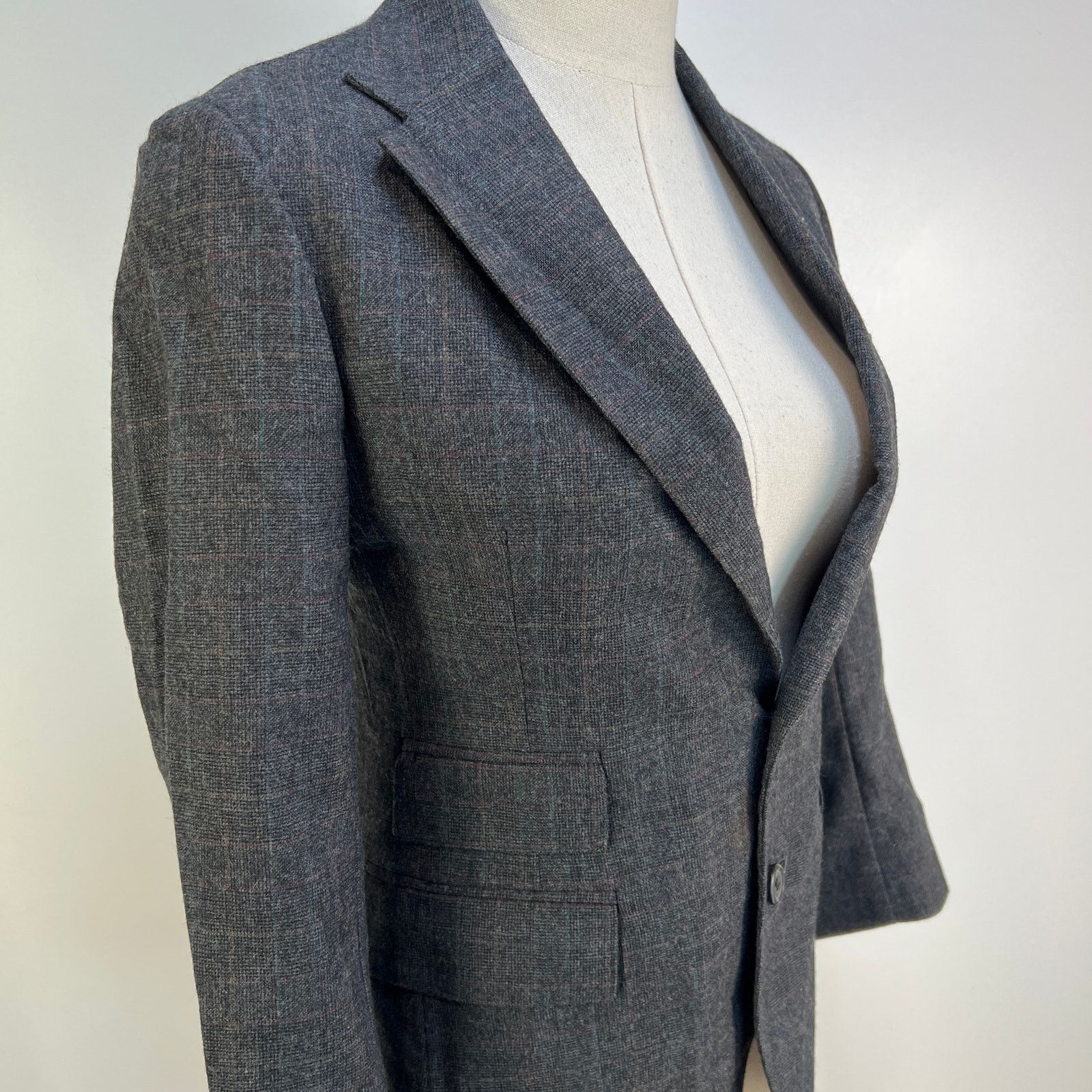 Polo Ralph Lauren Polo Ralph Lauren Plaid Blazer Vintage Wool Gray Size XS / US 0-2 / IT 36-38 - 4 Thumbnail